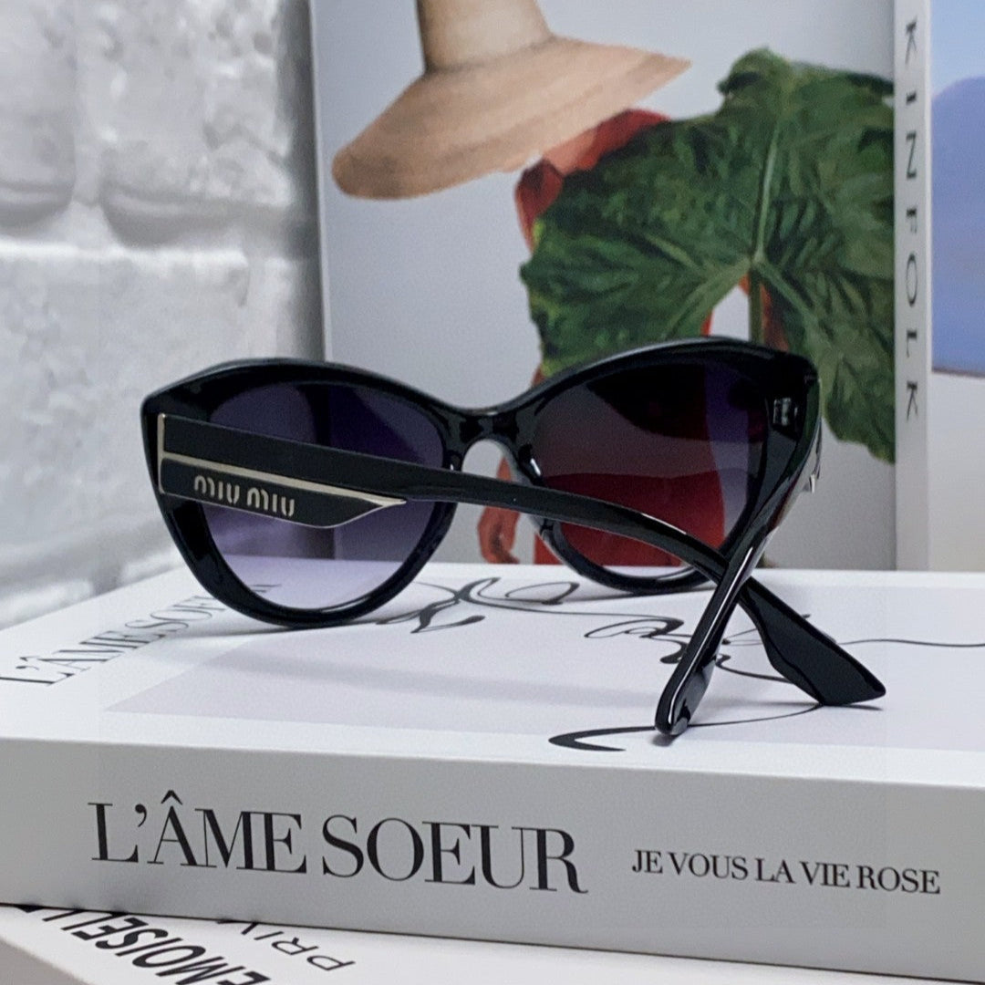 MIU MIU GLIMPSE SUNGLASSES 576816 IN BLACK ACETATE