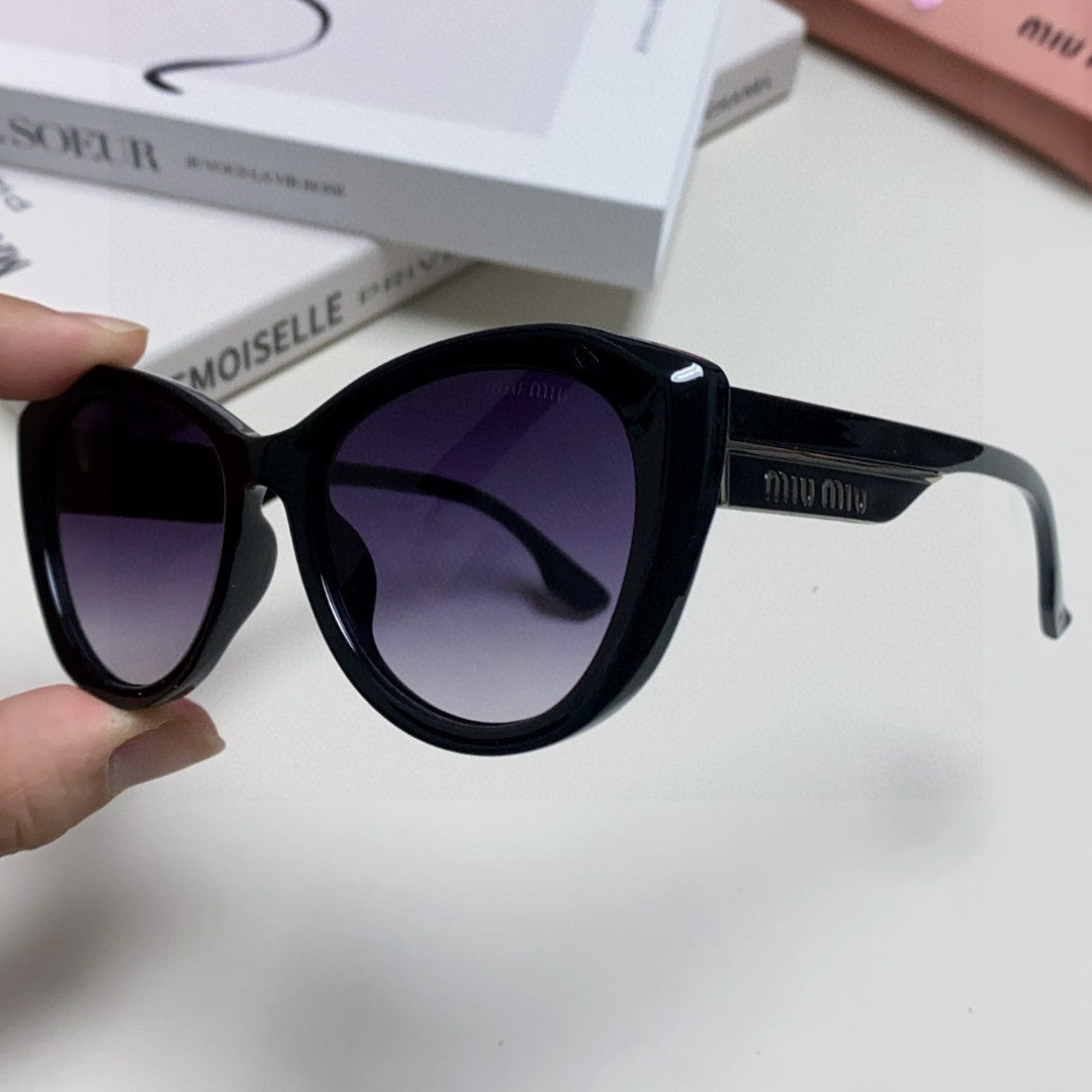 MIU MIU GLIMPSE SUNGLASSES 576816 IN BLACK ACETATE