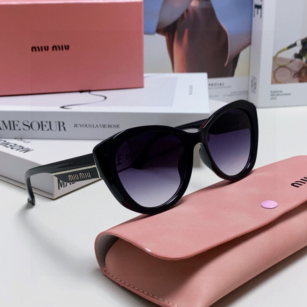MIU MIU GLIMPSE SUNGLASSES 576816 IN BLACK ACETATE