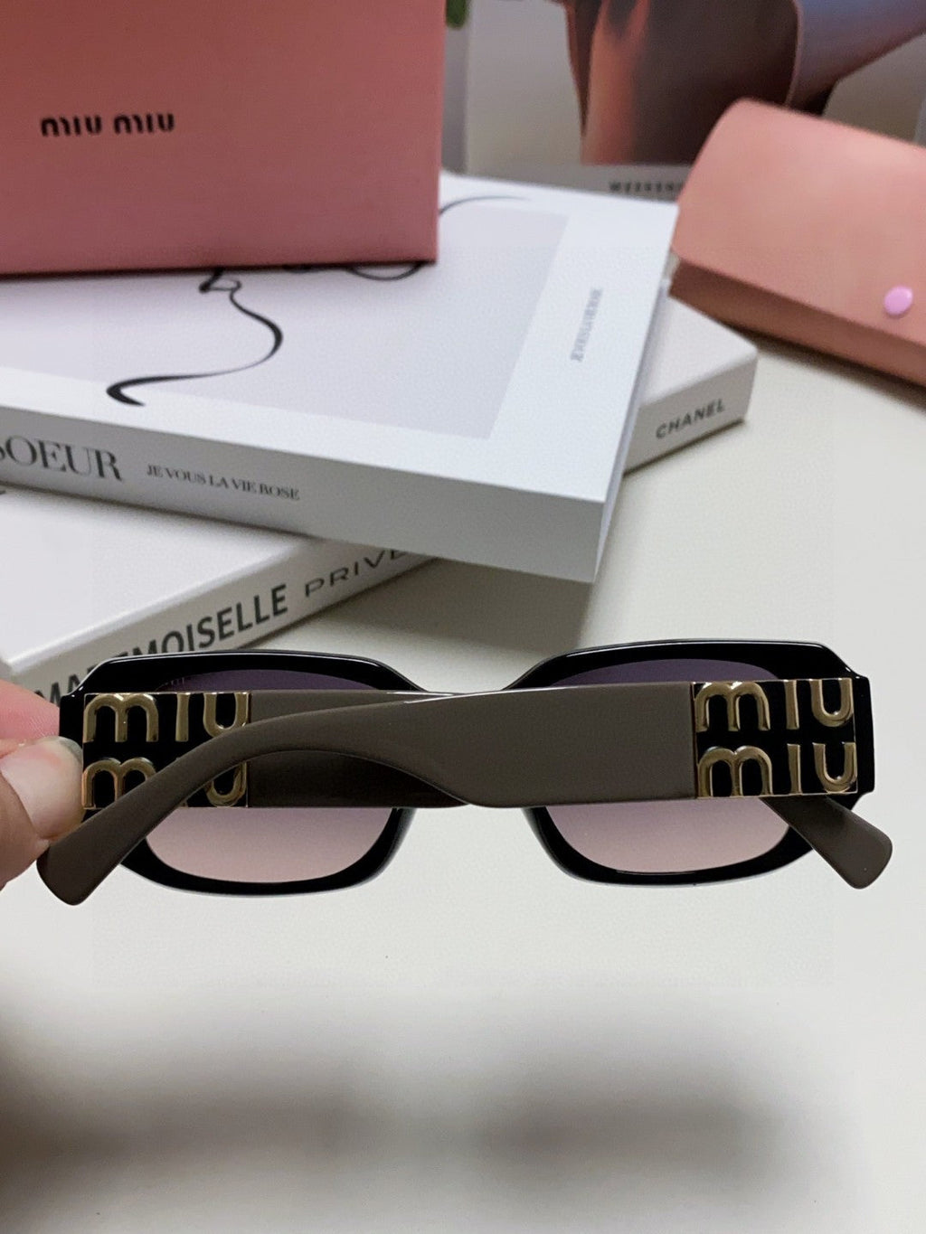 MIU MIU GLIMPSE SUNGLASSES 576818 IN BROWN ACETATE