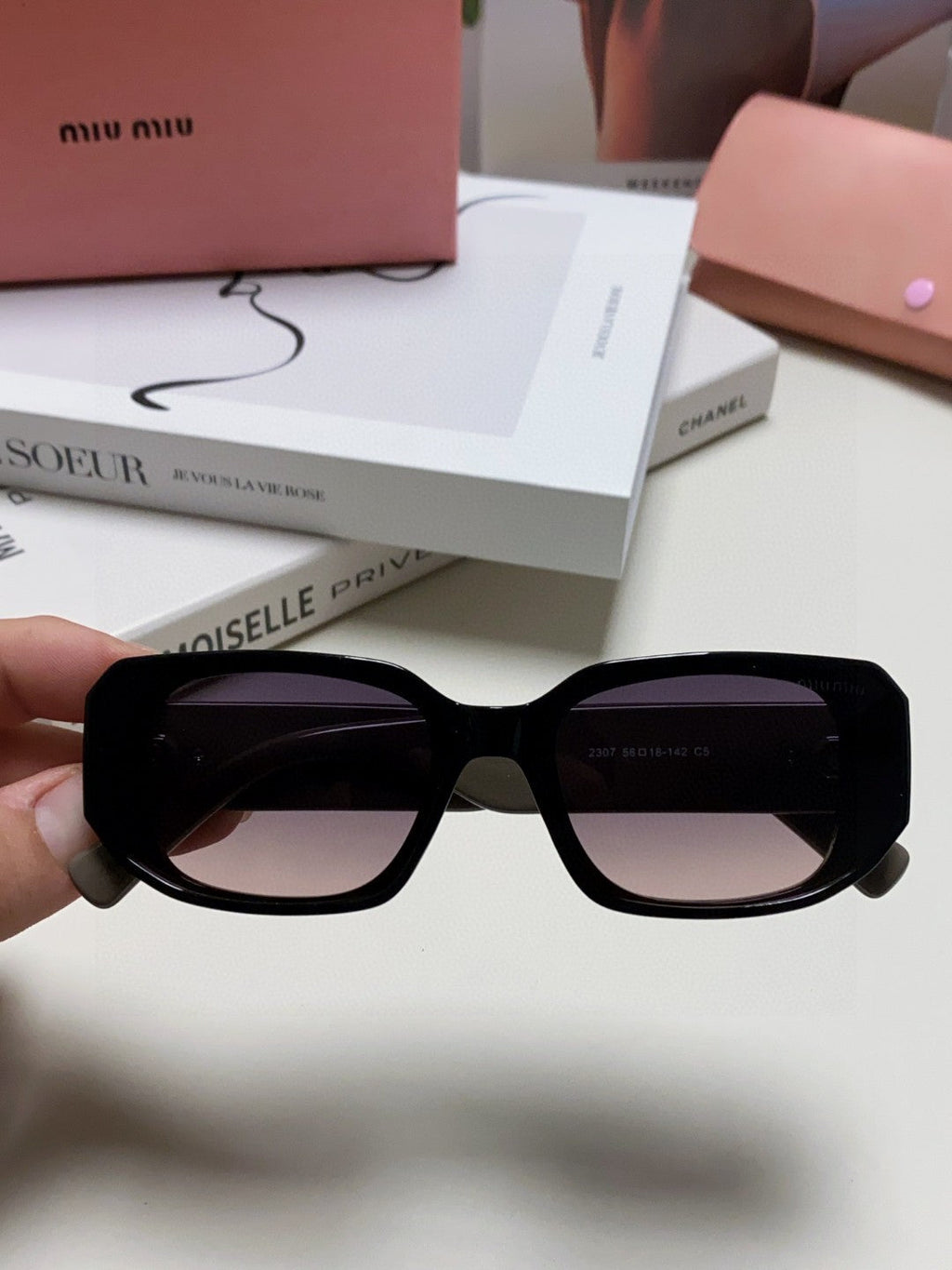 MIU MIU GLIMPSE SUNGLASSES 576818 IN BROWN ACETATE