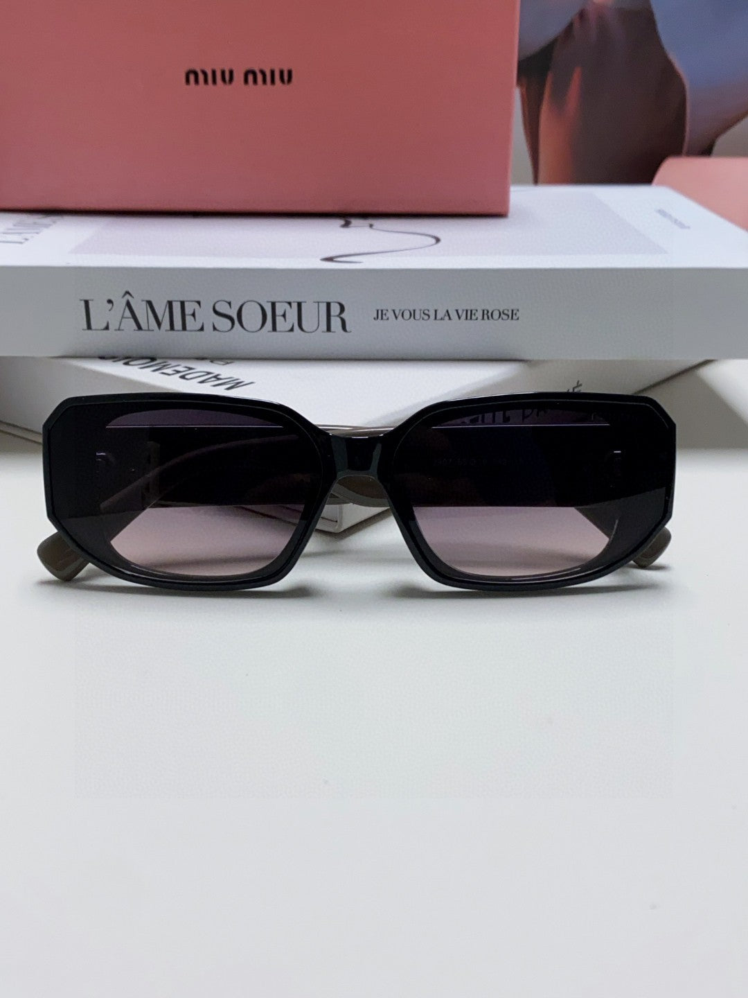 MIU MIU GLIMPSE SUNGLASSES 576818 IN BROWN ACETATE