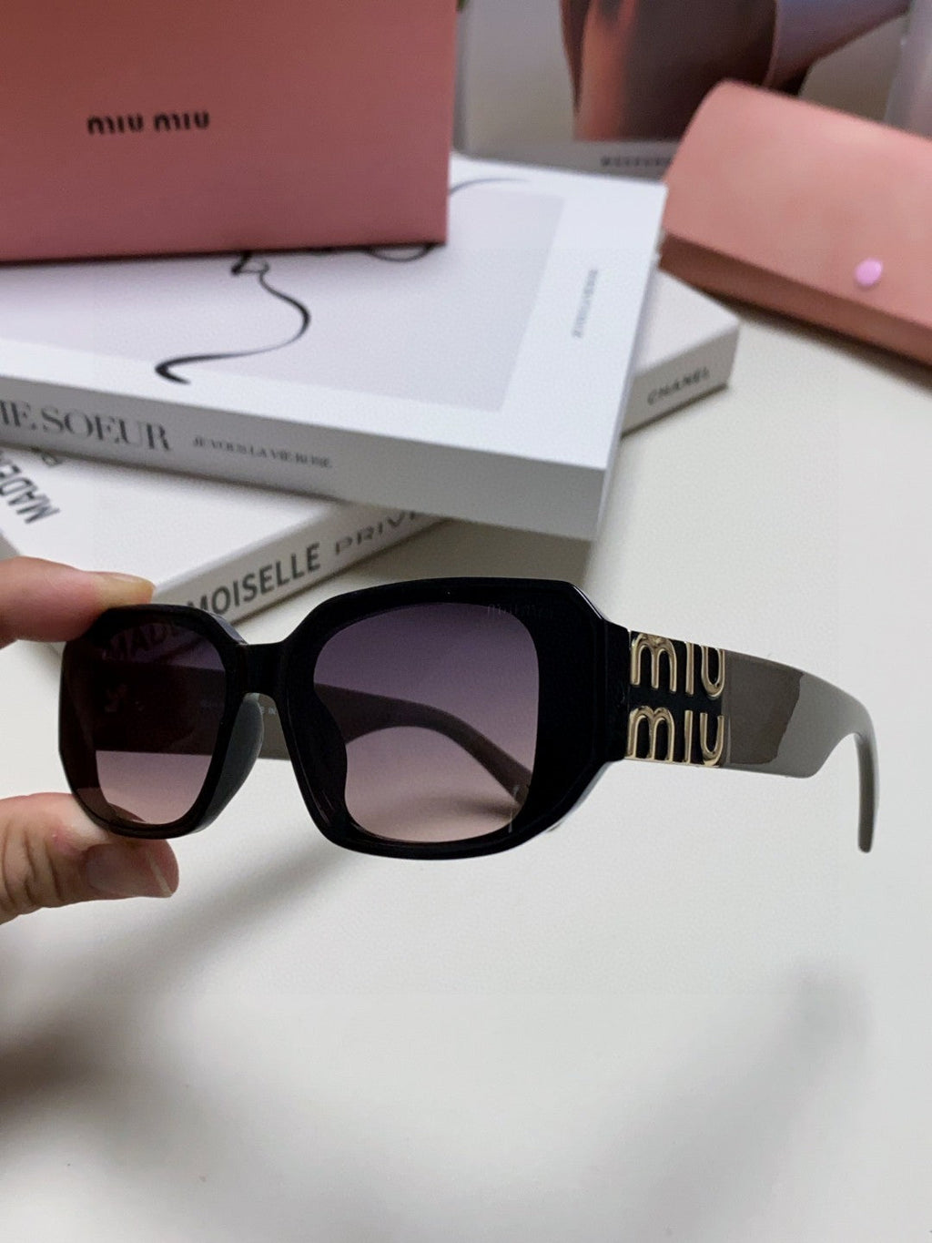 MIU MIU GLIMPSE SUNGLASSES 576818 IN BROWN ACETATE