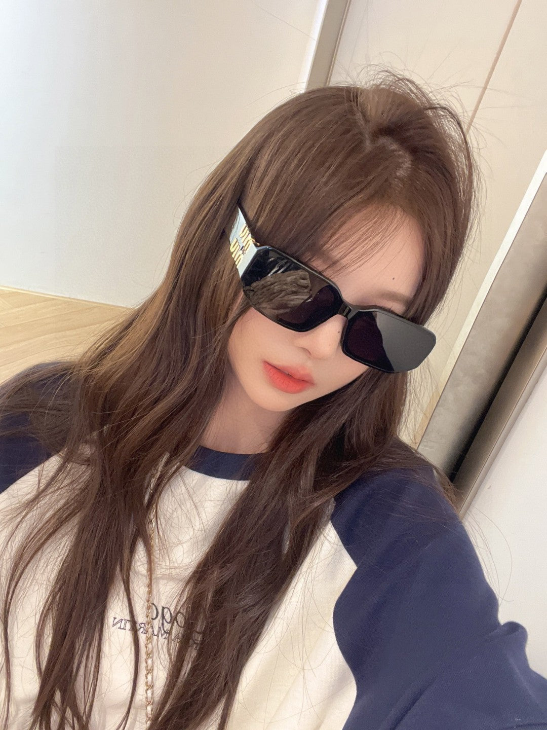 MIU MIU GLIMPSE SUNGLASSES 576821 IN BLACK ACETATE