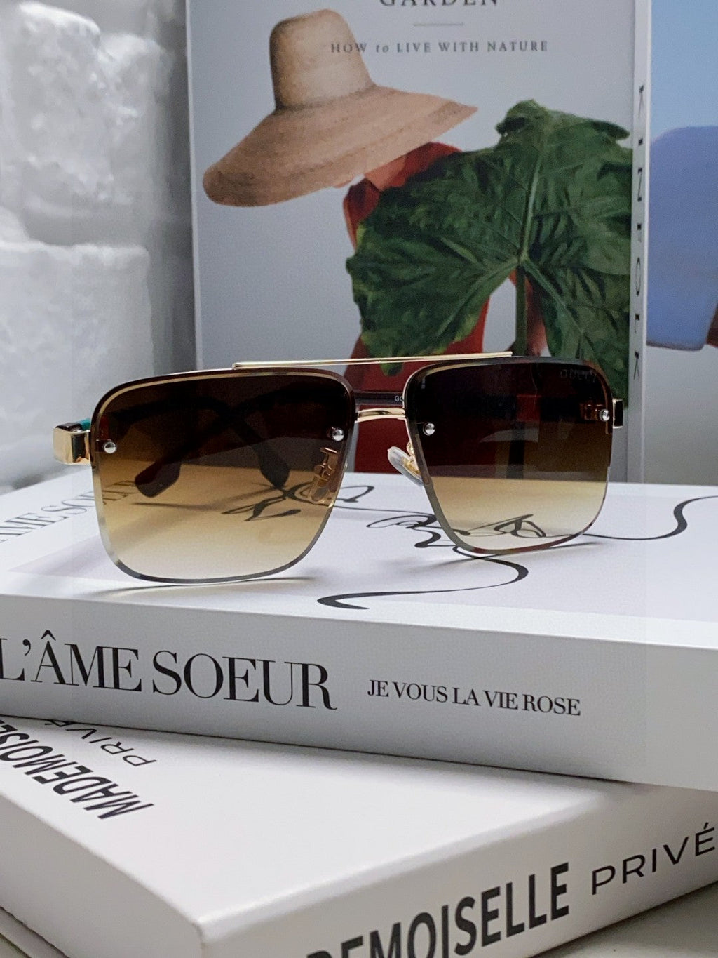 GUCCI RECTANGULAR FRAME SUNGLASSES 576873 IN METAL