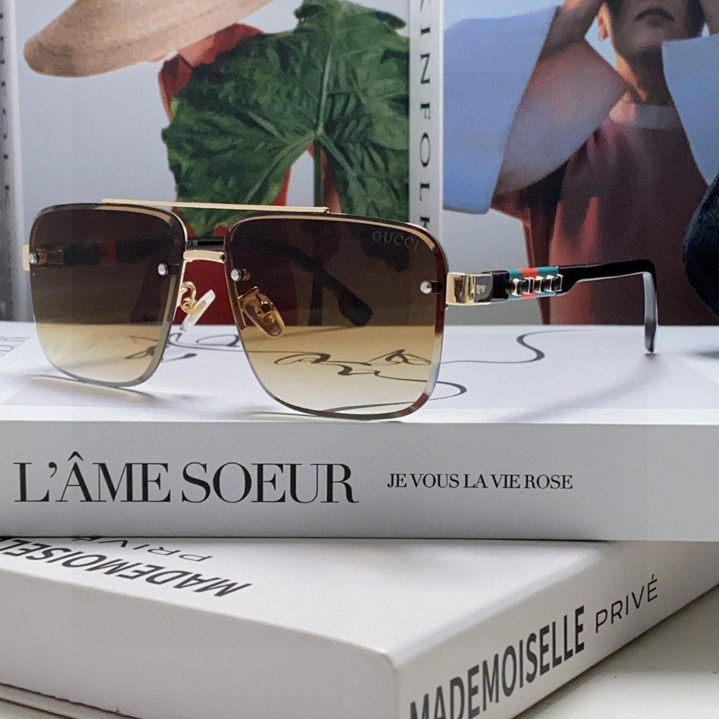 GUCCI RECTANGULAR FRAME SUNGLASSES 576873 IN METAL