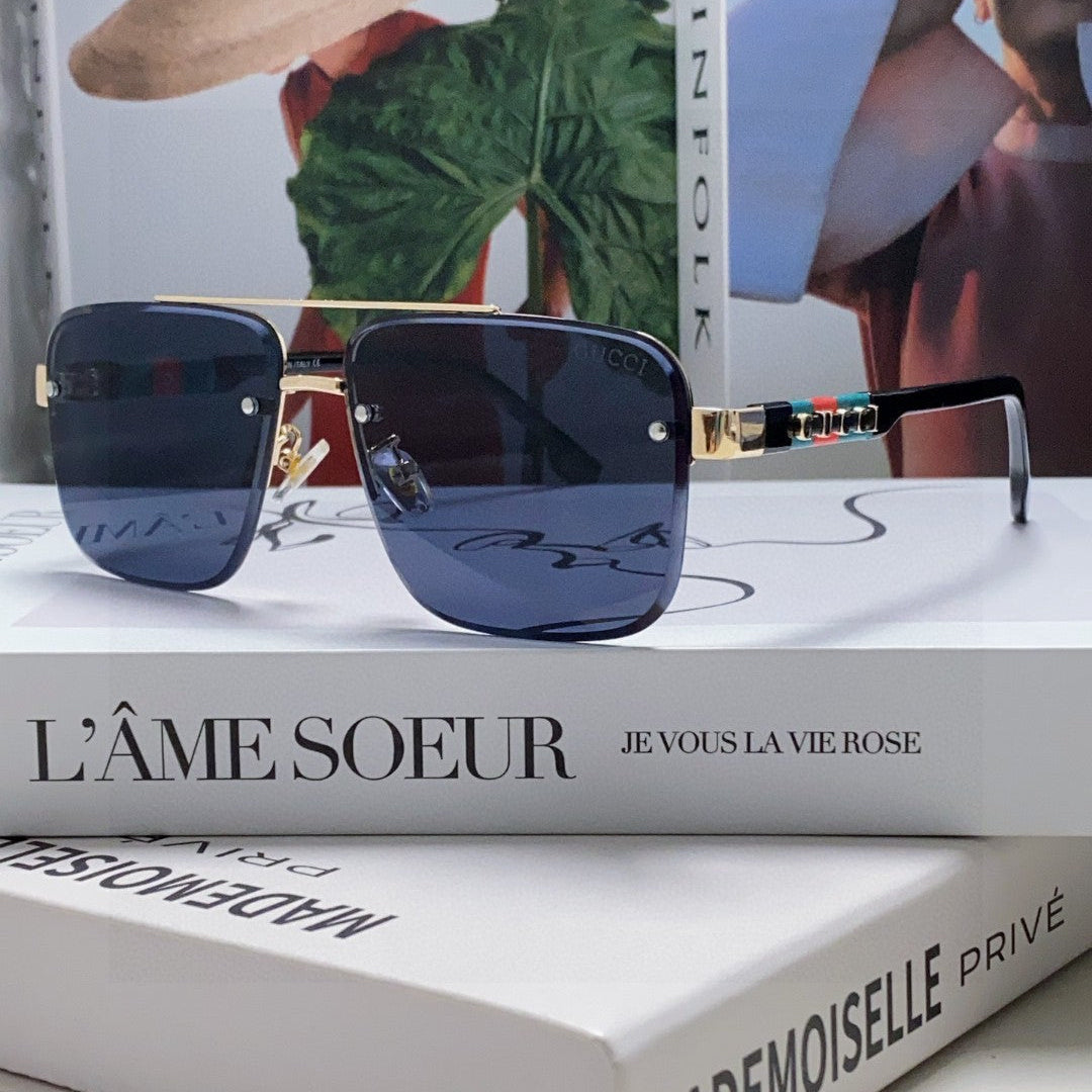 GUCCI RECTANGULAR FRAME SUNGLASSES 576873 IN METAL