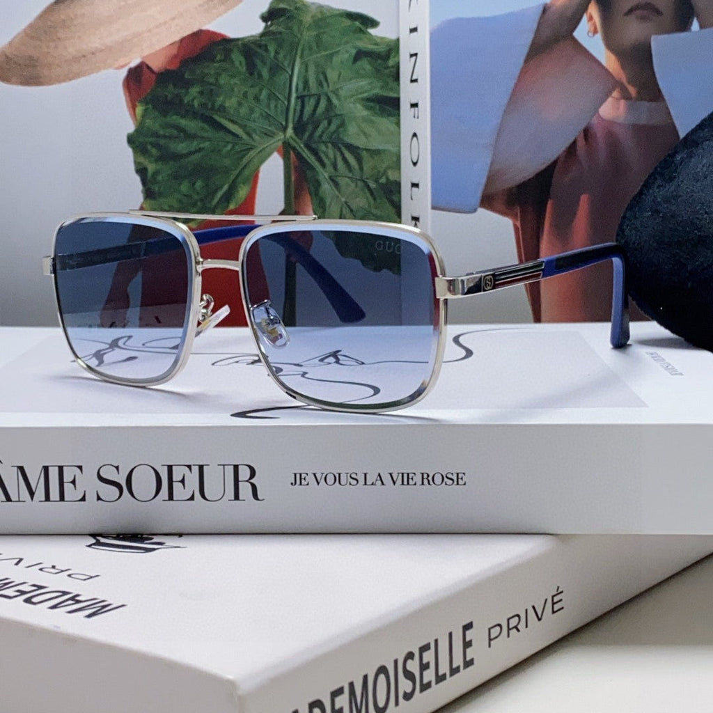 GUCCI SQUARE FRAME SUNGLASSES 576880 IN METAL