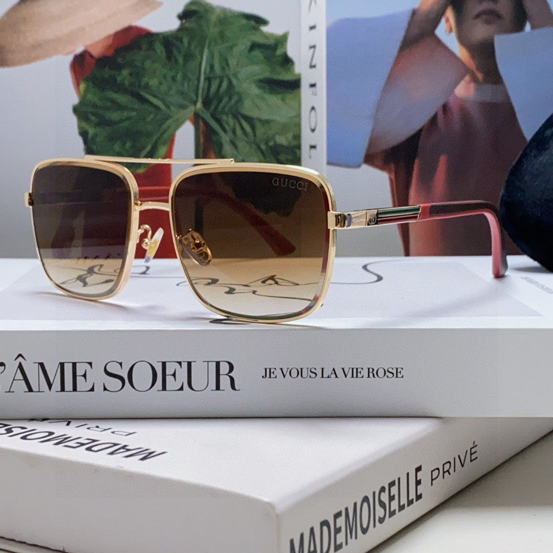 GUCCI SQUARE FRAME SUNGLASSES 576880 IN METAL