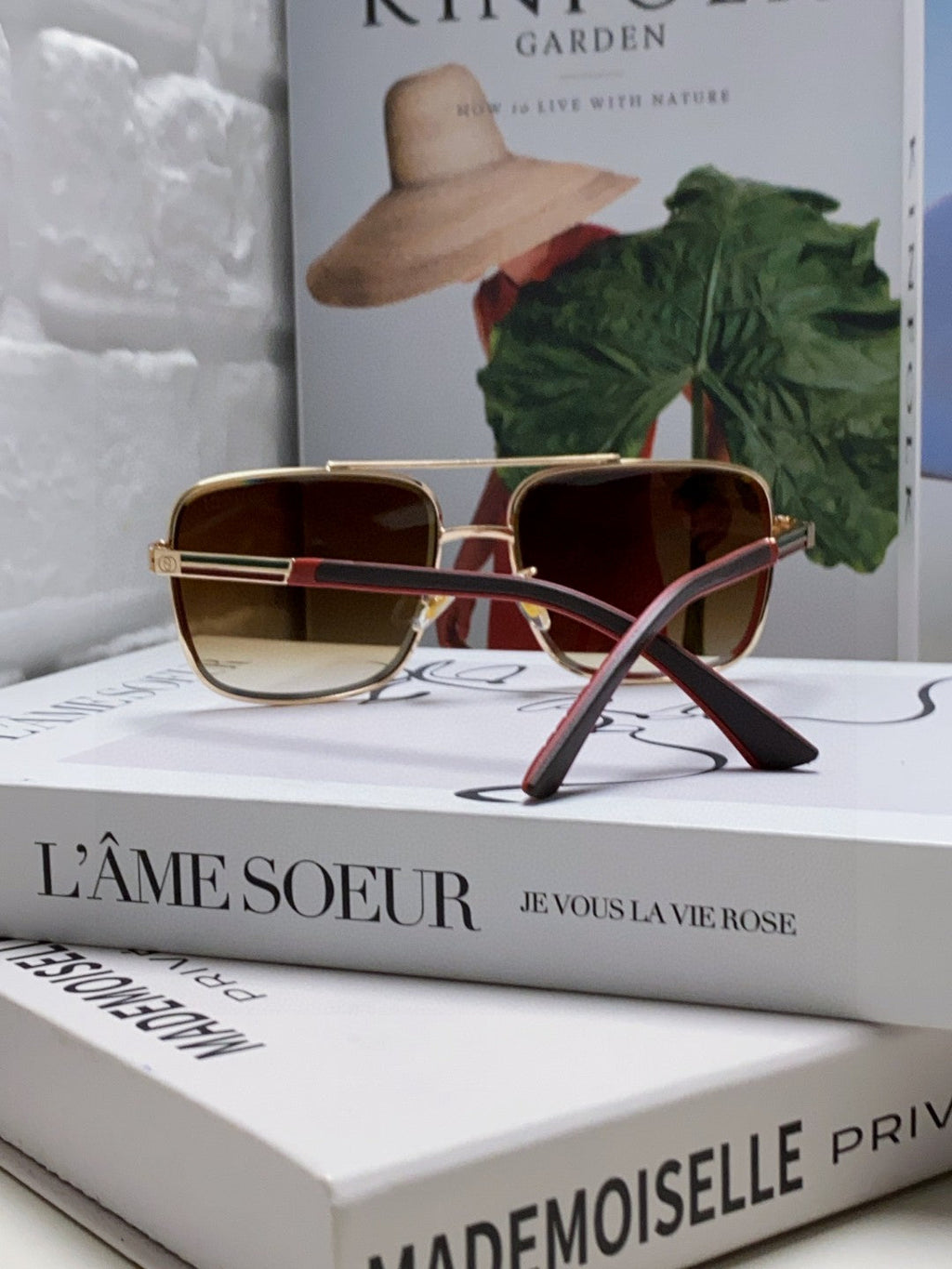 GUCCI SQUARE FRAME SUNGLASSES 576880 IN METAL