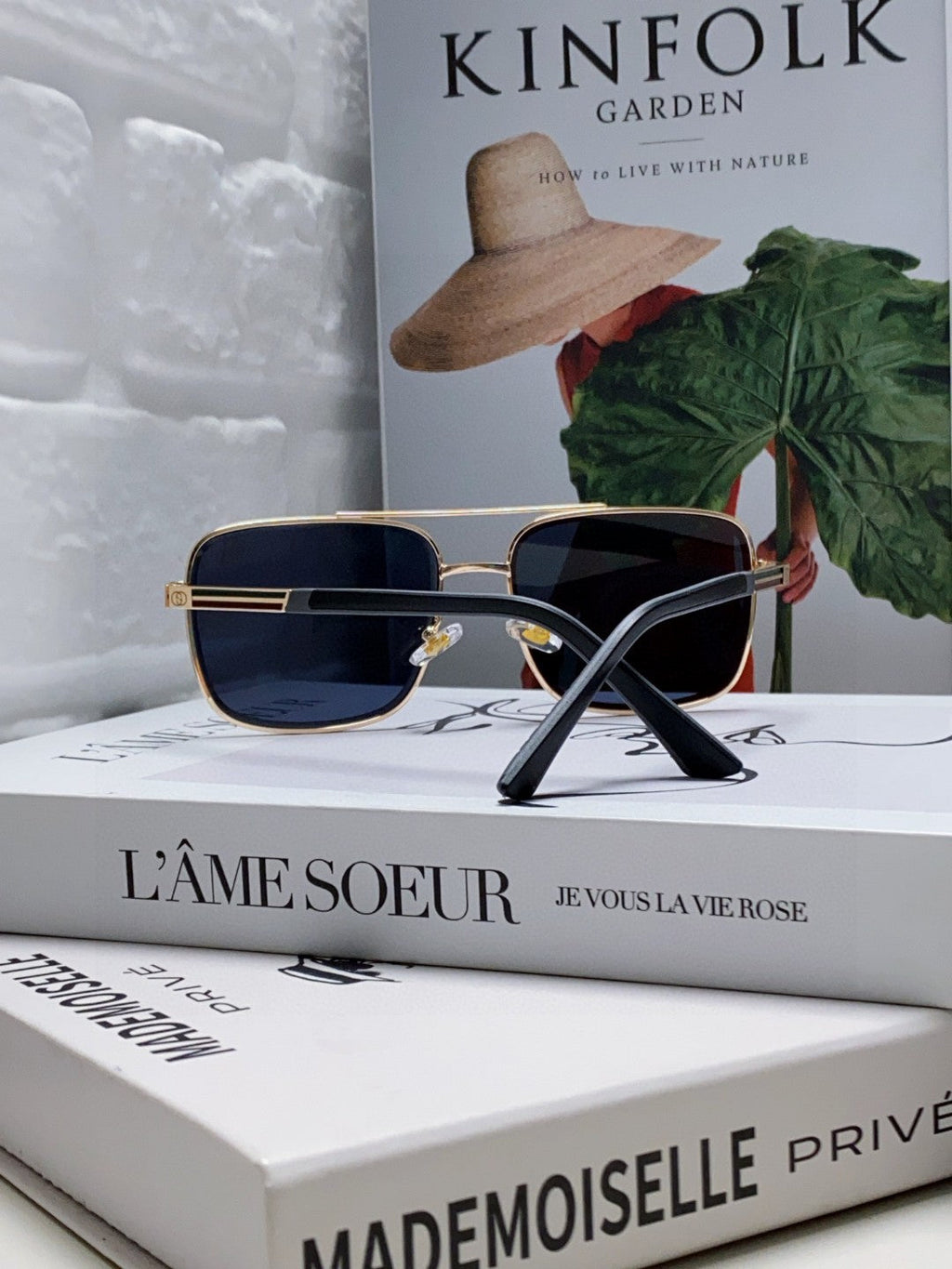 GUCCI SQUARE FRAME SUNGLASSES 576880 IN METAL