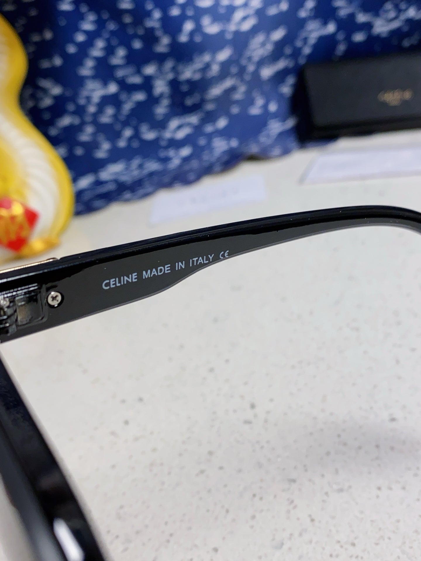 CELINE TRIOMPHE SUNGLASSES 548637 IN BLACK ACETATE