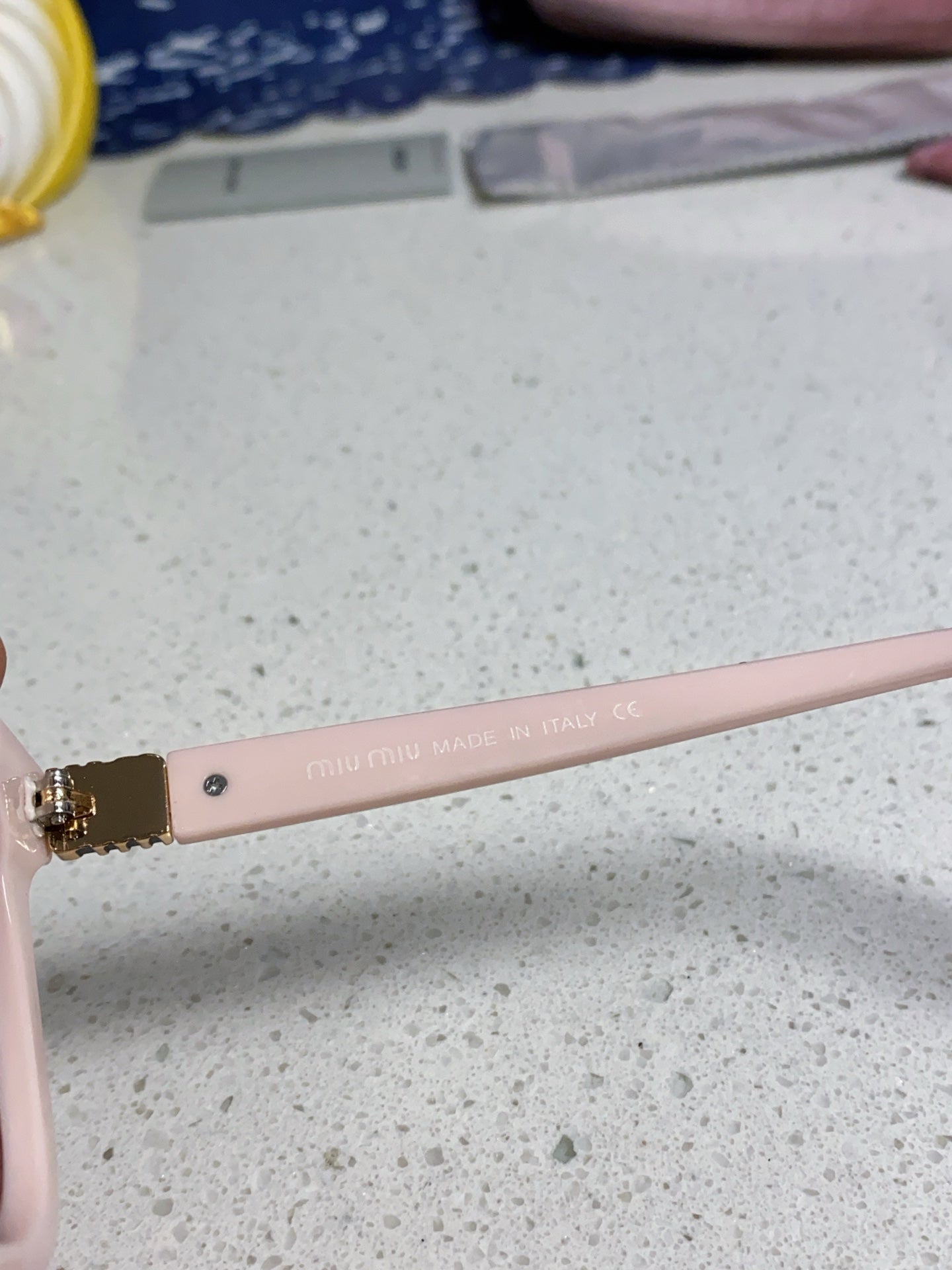 MIU MIU GLIMPSE SQUARE SUNGLASSES 554611 IN LIGHT PINK ACETATE