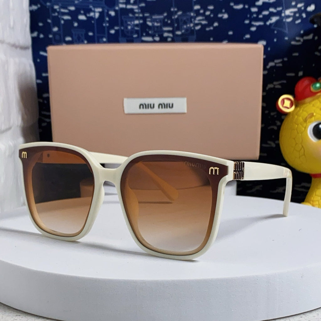 MIU MIU GLIMPSE SQUARE SUNGLASSES 554612 IN IVORY ACETATE