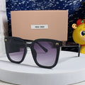 MIU MIU GLIMPSE SQUARE SUNGLASSES 554616 IN BLACK ACETATE GREY SMOKE LENS