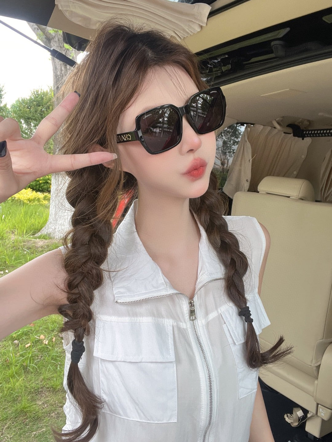 CHANEL SQUARE SUNGLASSES 638932 IN BLACK ACETATE