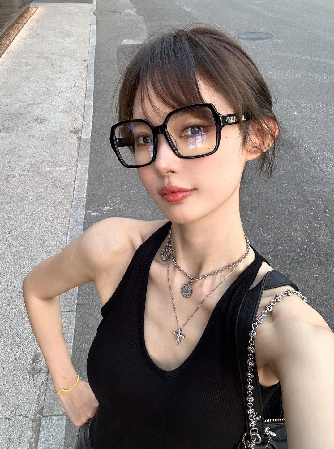 CHANEL SQUARE SUNGLASSES 638934 IN BLACK ACETATE