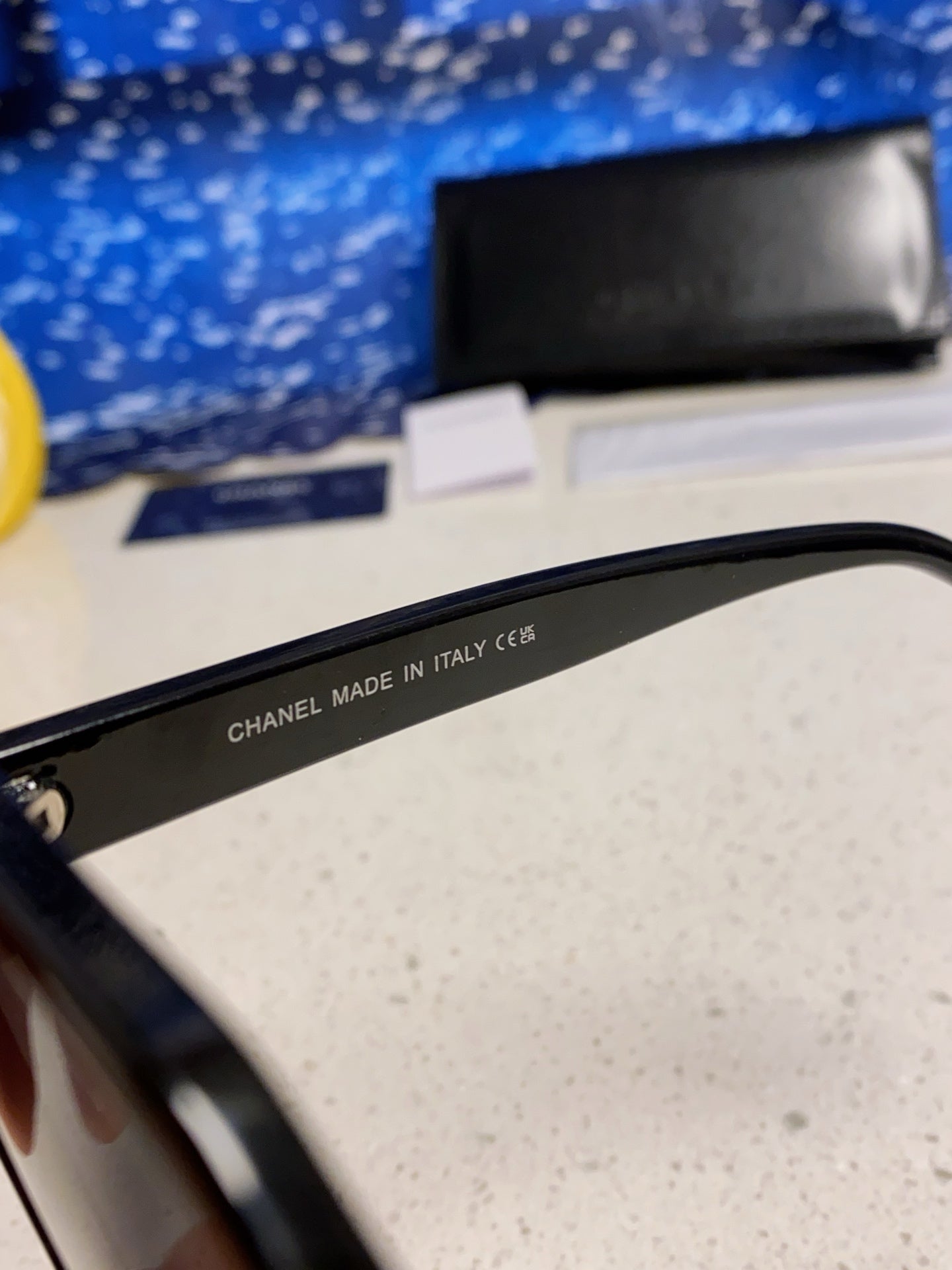 CHANEL SQUARE SUNGLASSES 638932 IN BLACK ACETATE