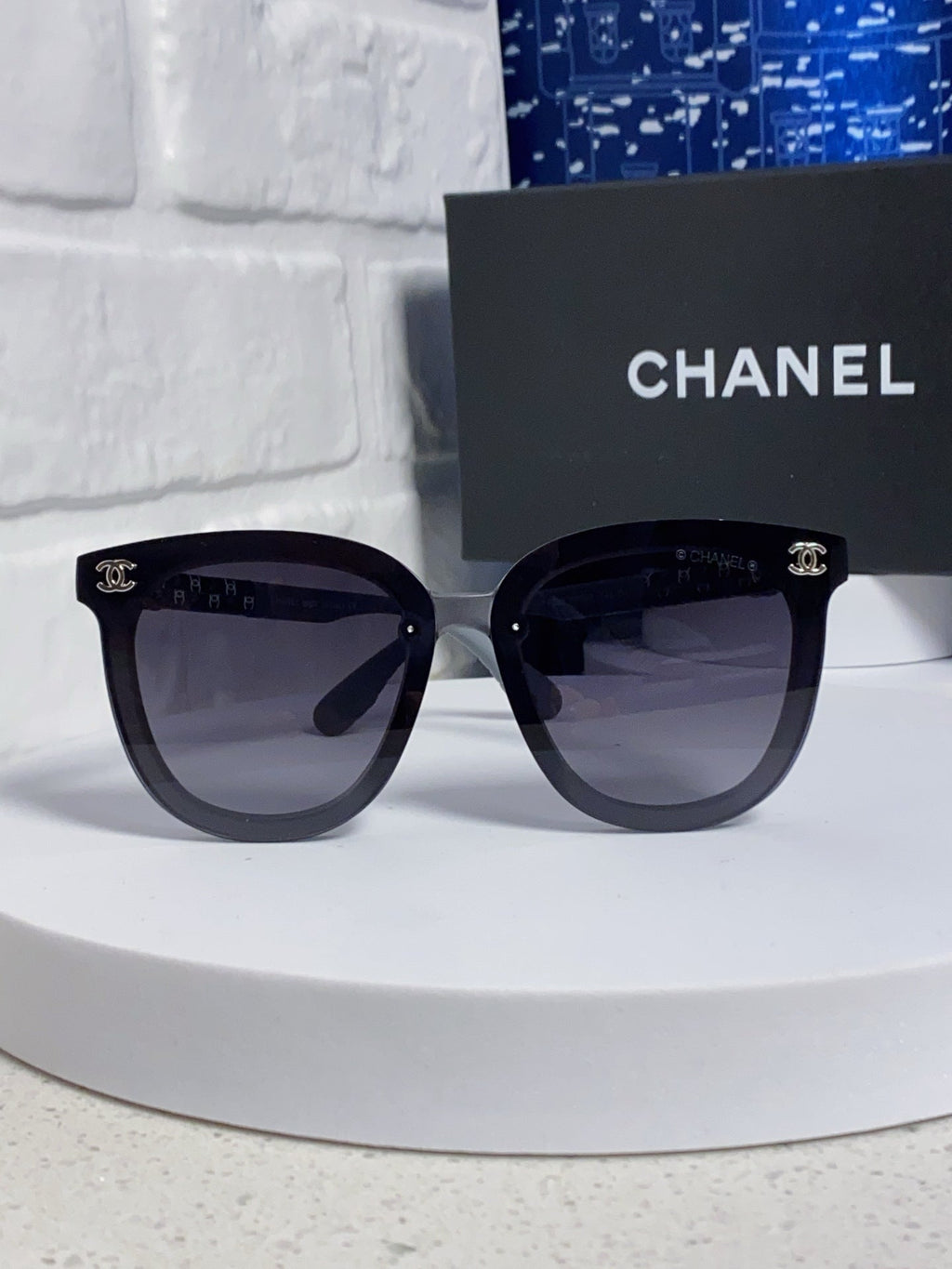 CHANEL BROWNLINE SUNGLASSES 638935 IN GRAY ACETATE