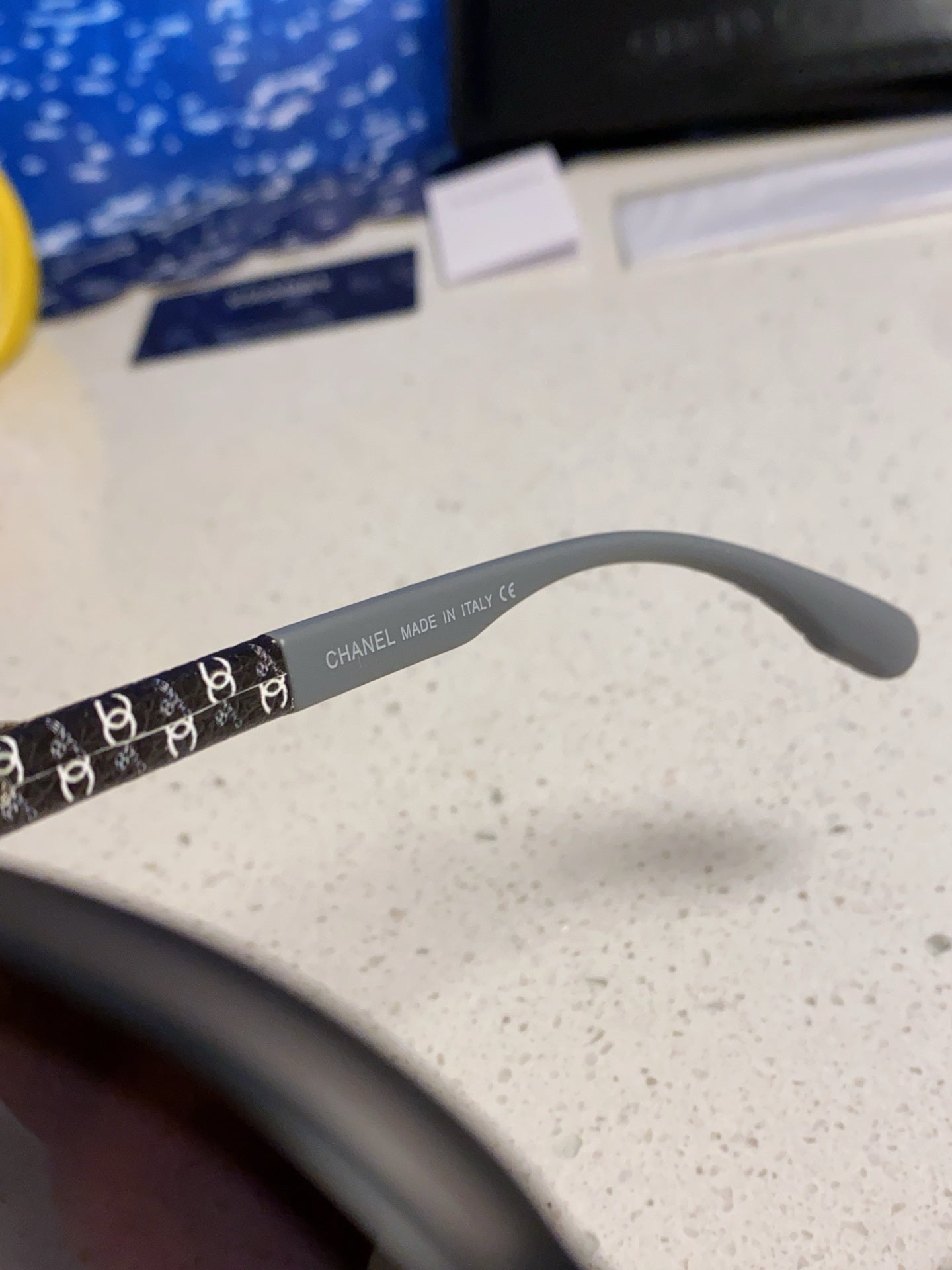 CHANEL BROWNLINE SUNGLASSES 638935 IN GRAY ACETATE