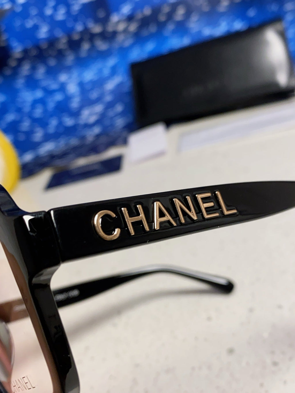 CHANEL SQUARE SUNGLASSES 638934 IN BLACK ACETATE