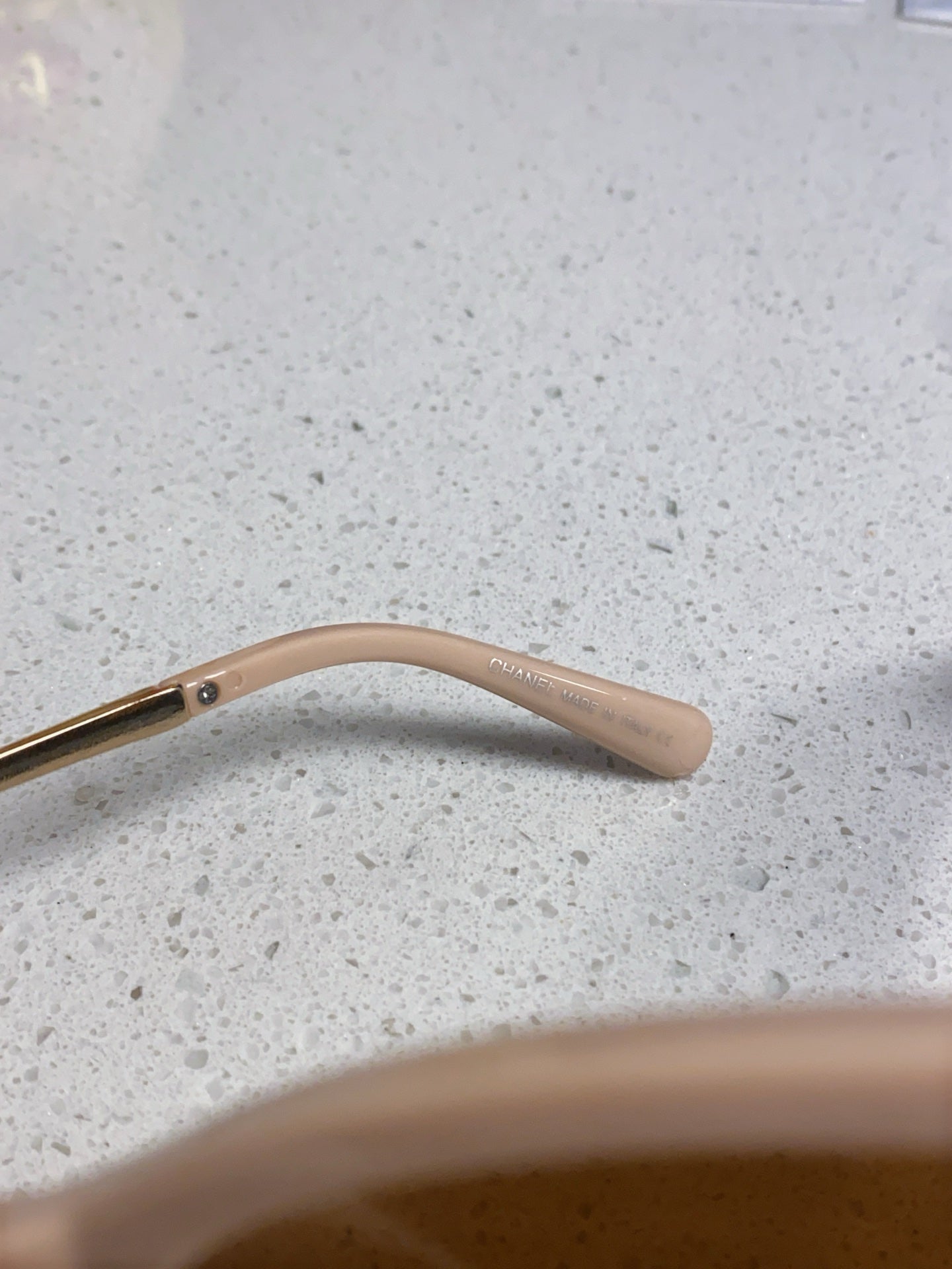 CHANEL OVAL SUNGLASSES 640341 IN NUDE ACETATE METAL FRAME