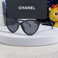 CHANEL CAT EYE SUNGLASSES CH3393 IN BLACK ACETATE BLACK LENSES