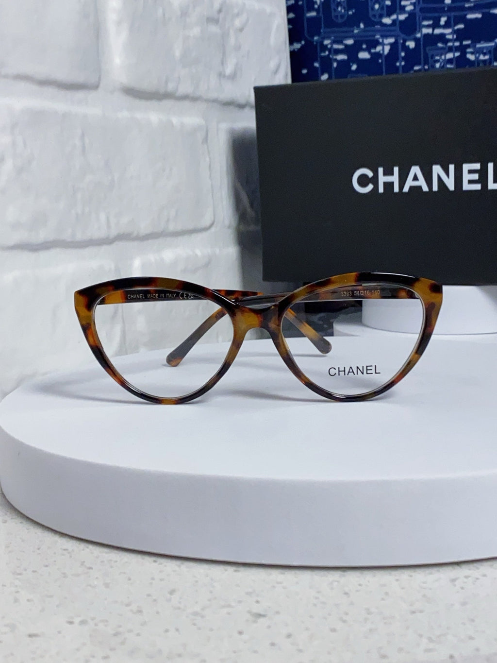 CHANEL CAT EYE SUNGLASSES CH3393 IN HAVANA ACETATE CLEAR LENSES