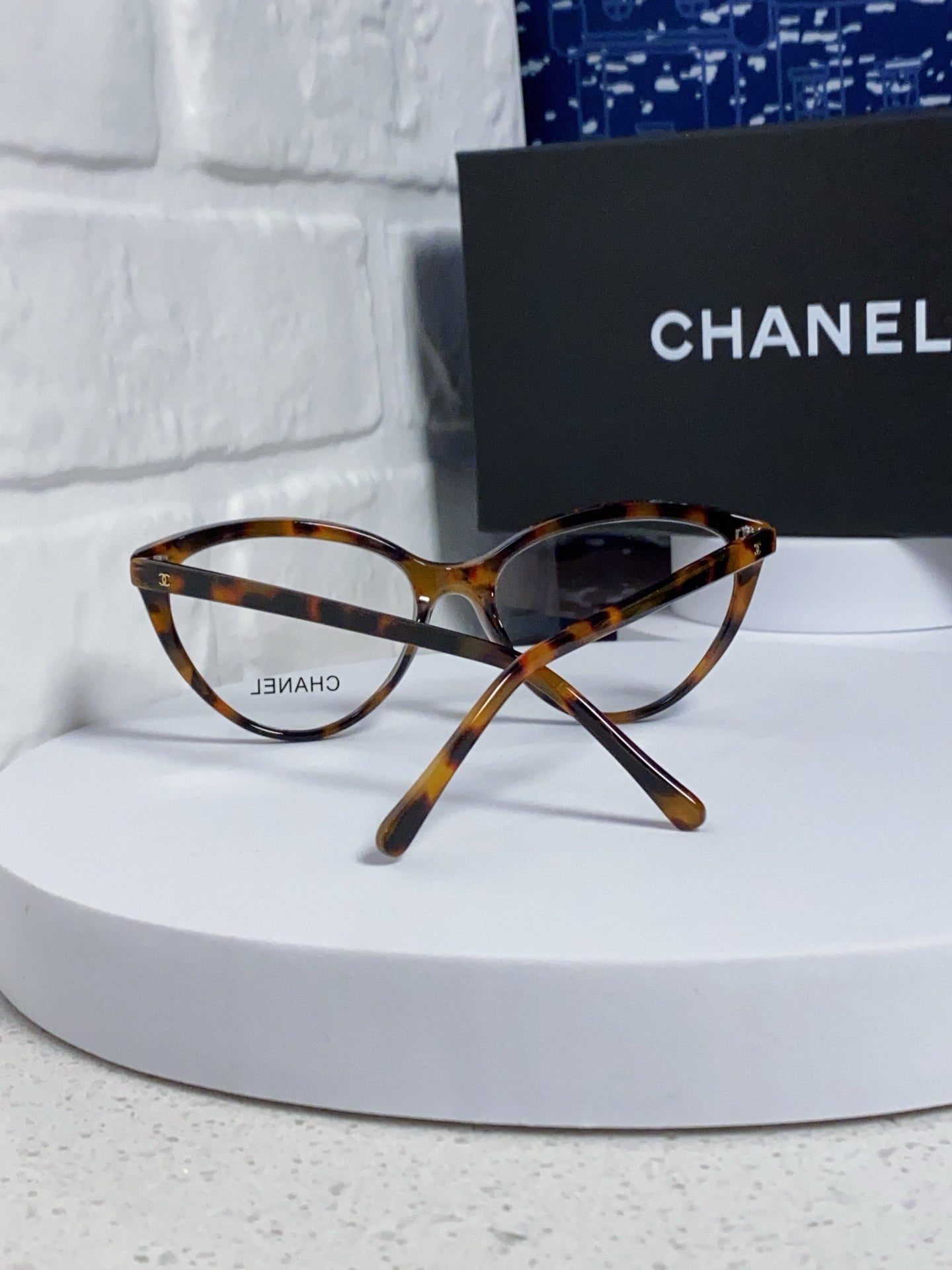 CHANEL CAT EYE SUNGLASSES CH3393 IN HAVANA ACETATE CLEAR LENSES