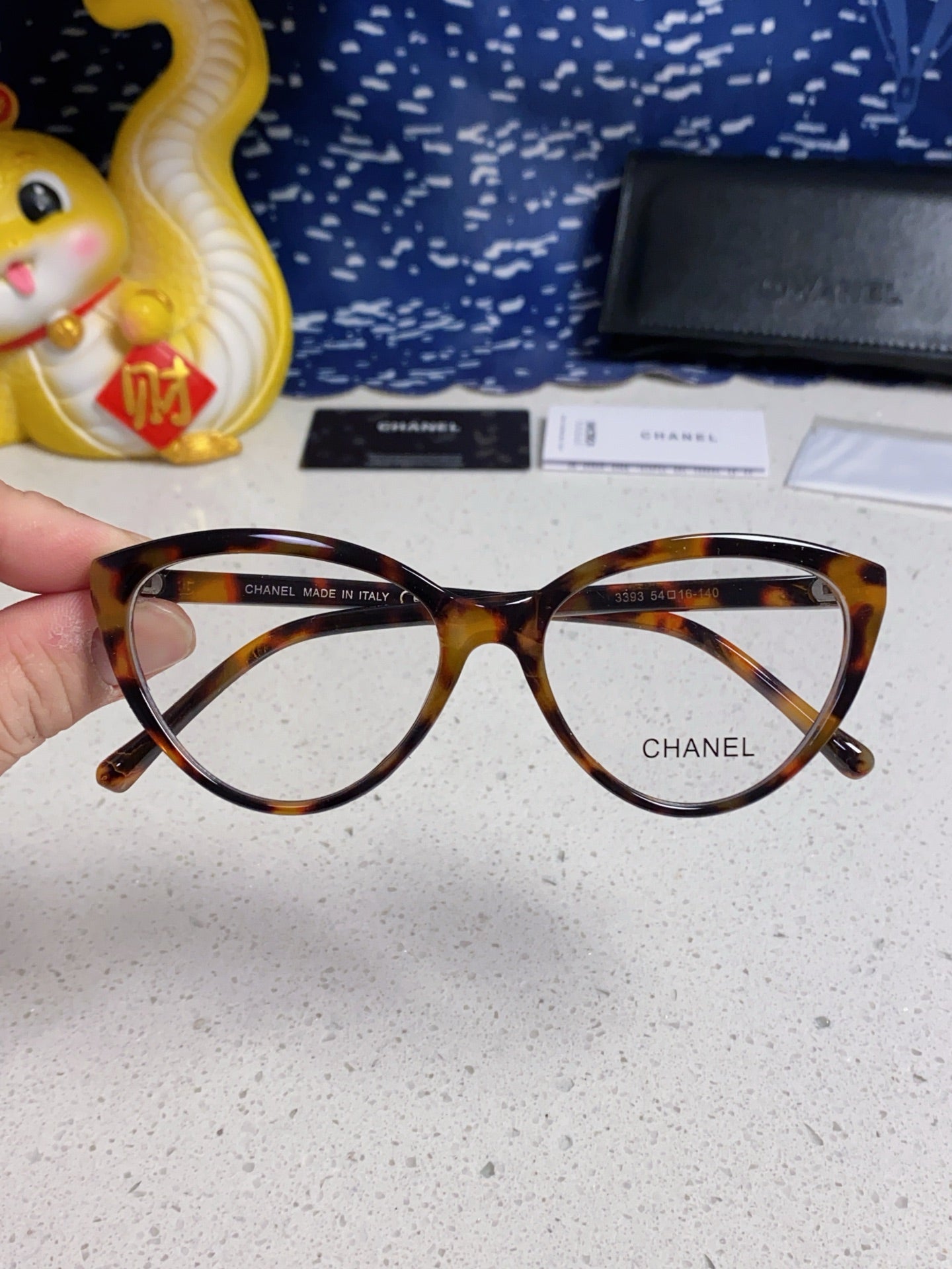 CHANEL CAT EYE SUNGLASSES CH3393 IN HAVANA ACETATE CLEAR LENSES