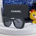 CHANEL BUTTERFLY SUNGLASSES 641817 IN ACETATE BLACK METAL LOGO