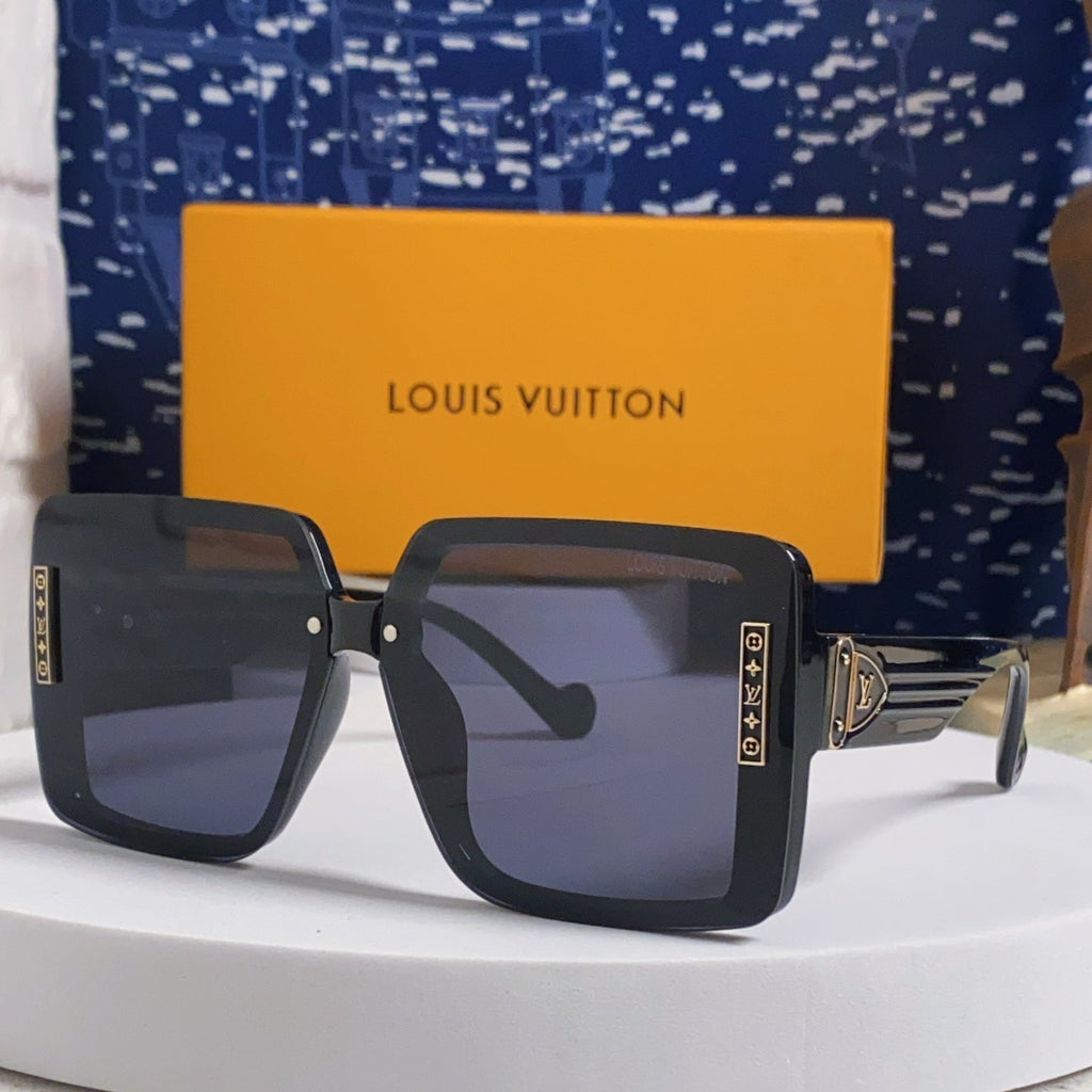 LOUIS VUITTON SQUARE SUNGLASSES 571657 IN BLACK ACETATE