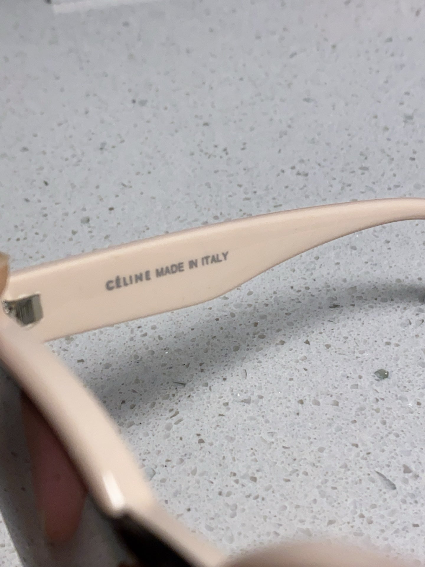 CELINE SQUARE SUNGLASSES 575841 IN NUDE ACETATE