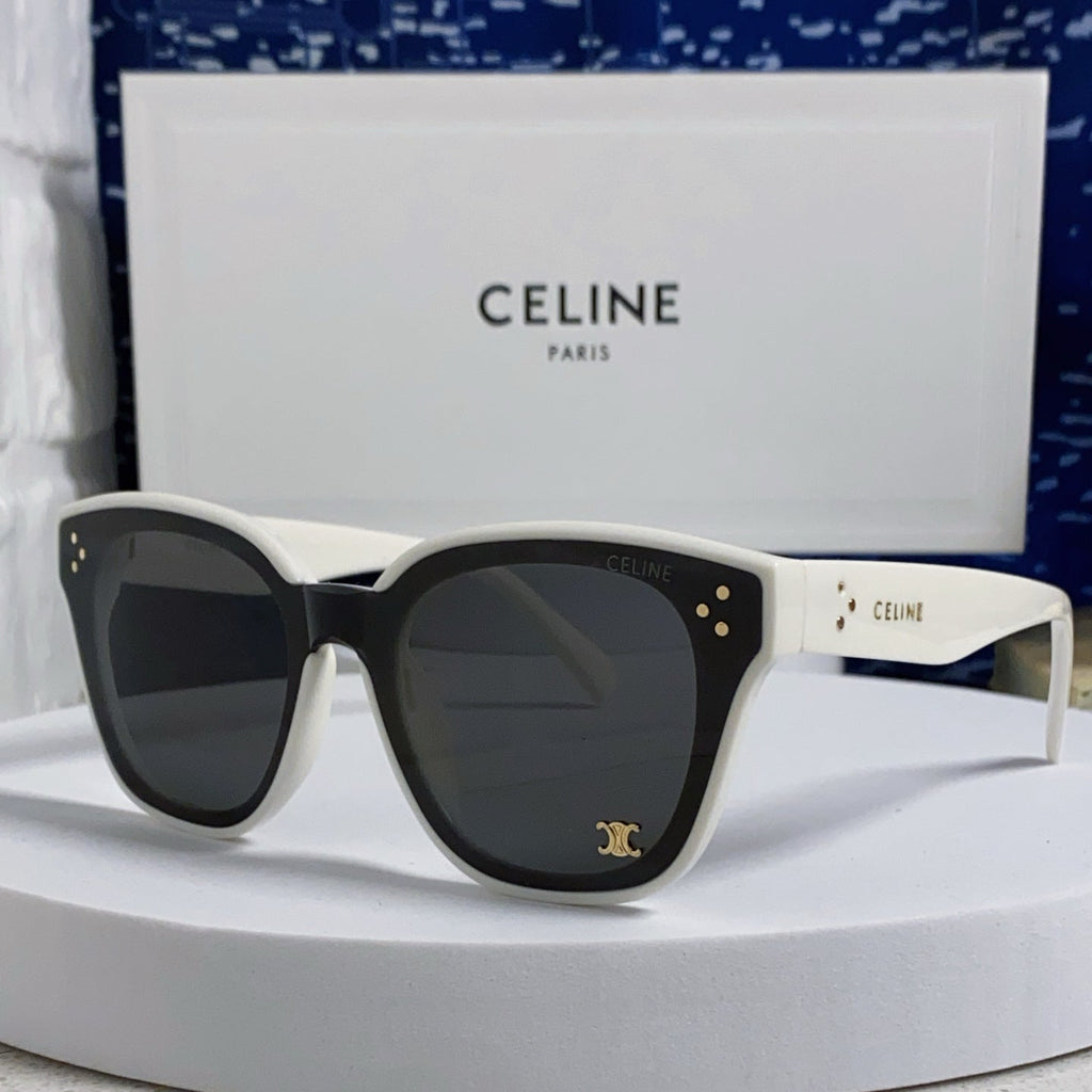 CELINE SQUARE SUNGLASSES 575842 IN WHITE ACETATE
