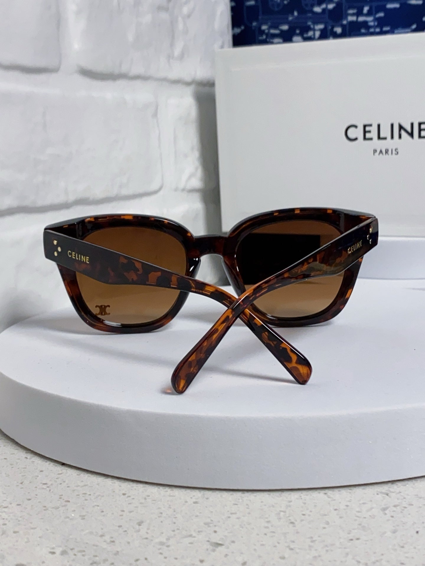 CELINE SQUARE SUNGLASSES 575844 IN HAVANA ACETATE