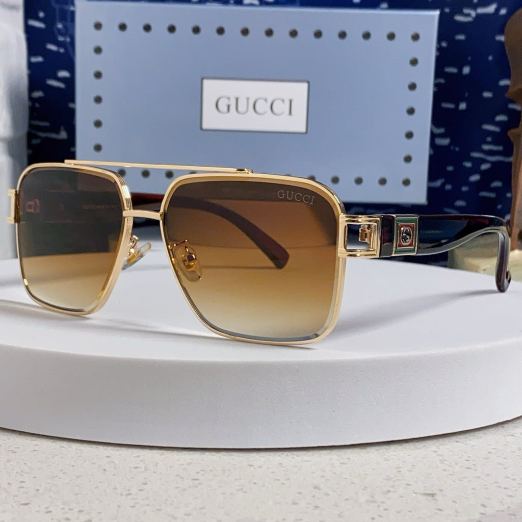 GUCCI SQUARE FRAME SUNGLASSES 576906 IN METAL
