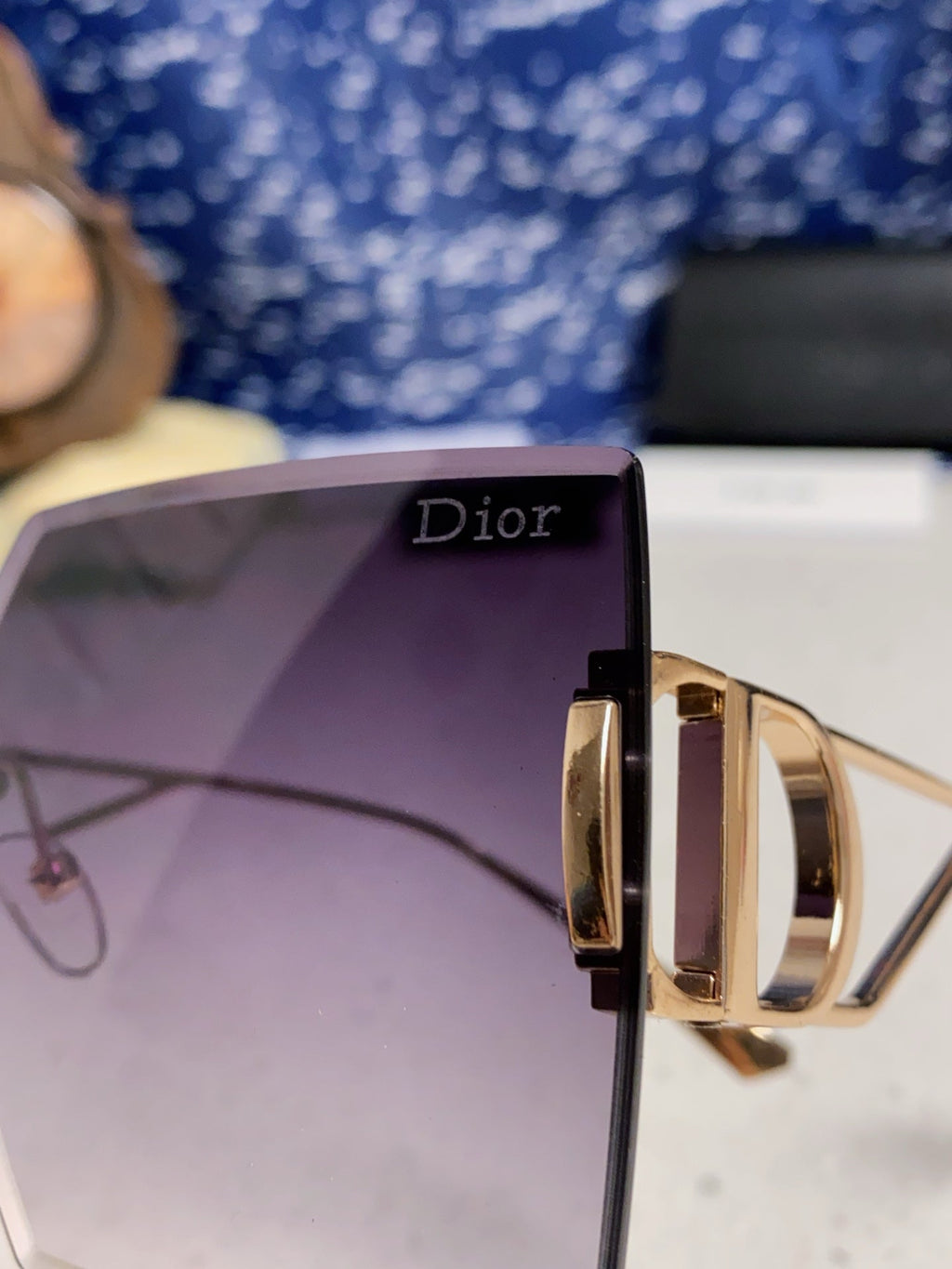 DIOR 30MONTAIGNE S7U SUNGLASSES 578109 IN GOLD METAL GREY SMOKE LENSES