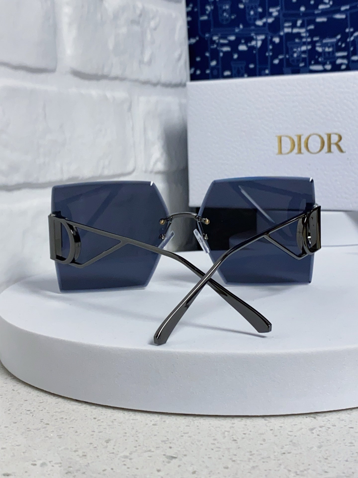 DIOR 30MONTAIGNE S7U SUNGLASSES 578111 IN BLACK METAL GREY LENSES