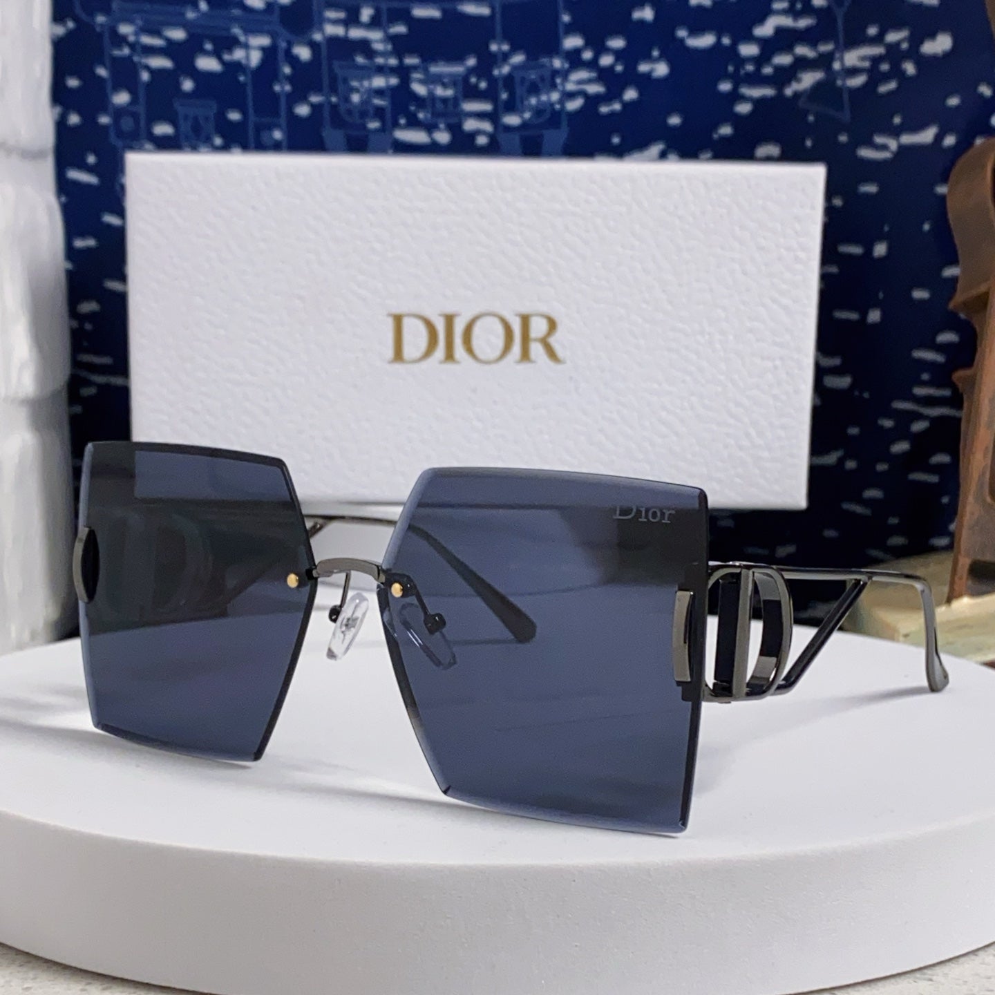 DIOR 30MONTAIGNE S7U SUNGLASSES 578111 IN BLACK METAL GREY LENSES
