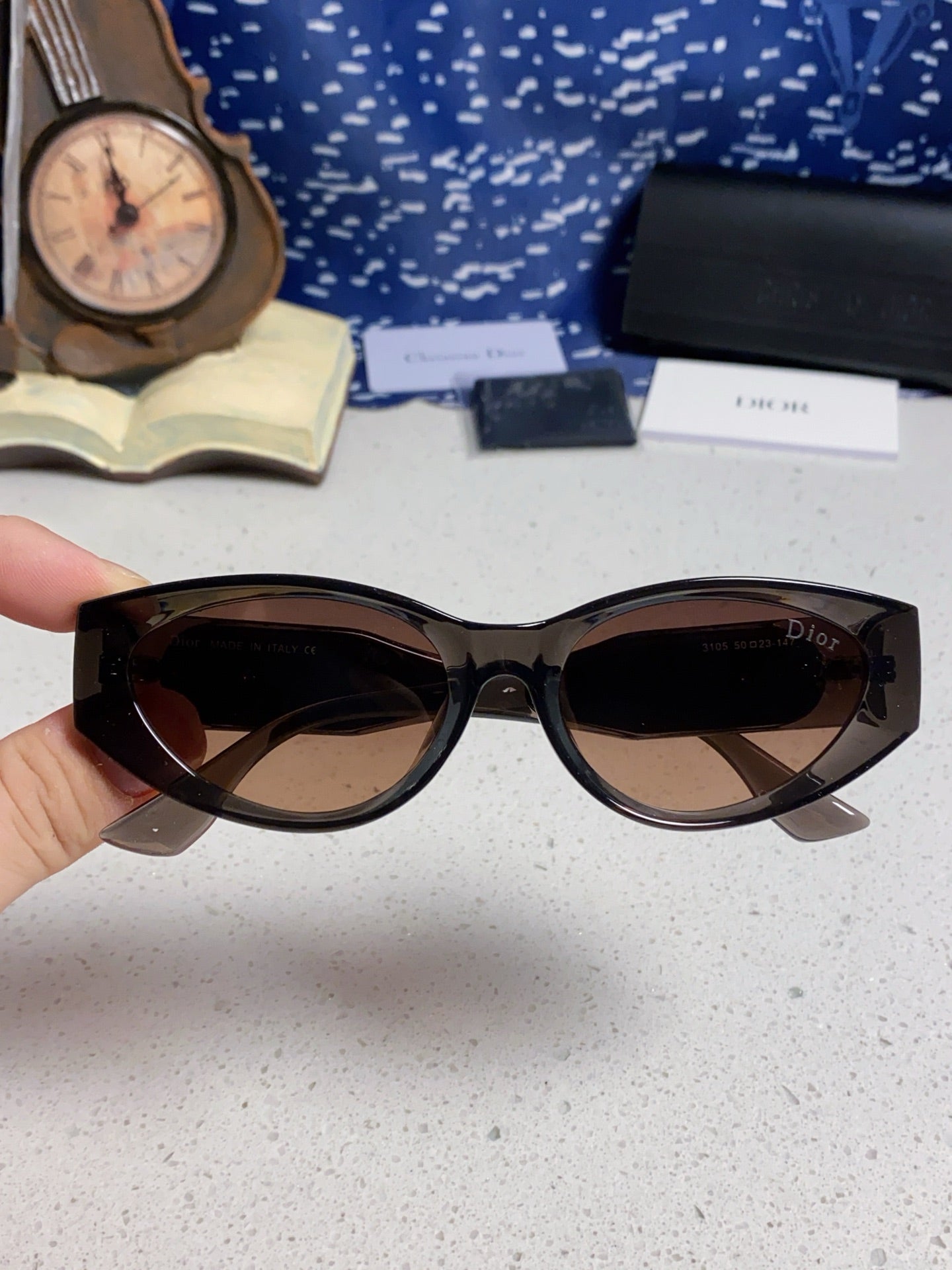 DIOR MONTAIGNE SUNGLASSES 578112 IN BROWN ACETATE