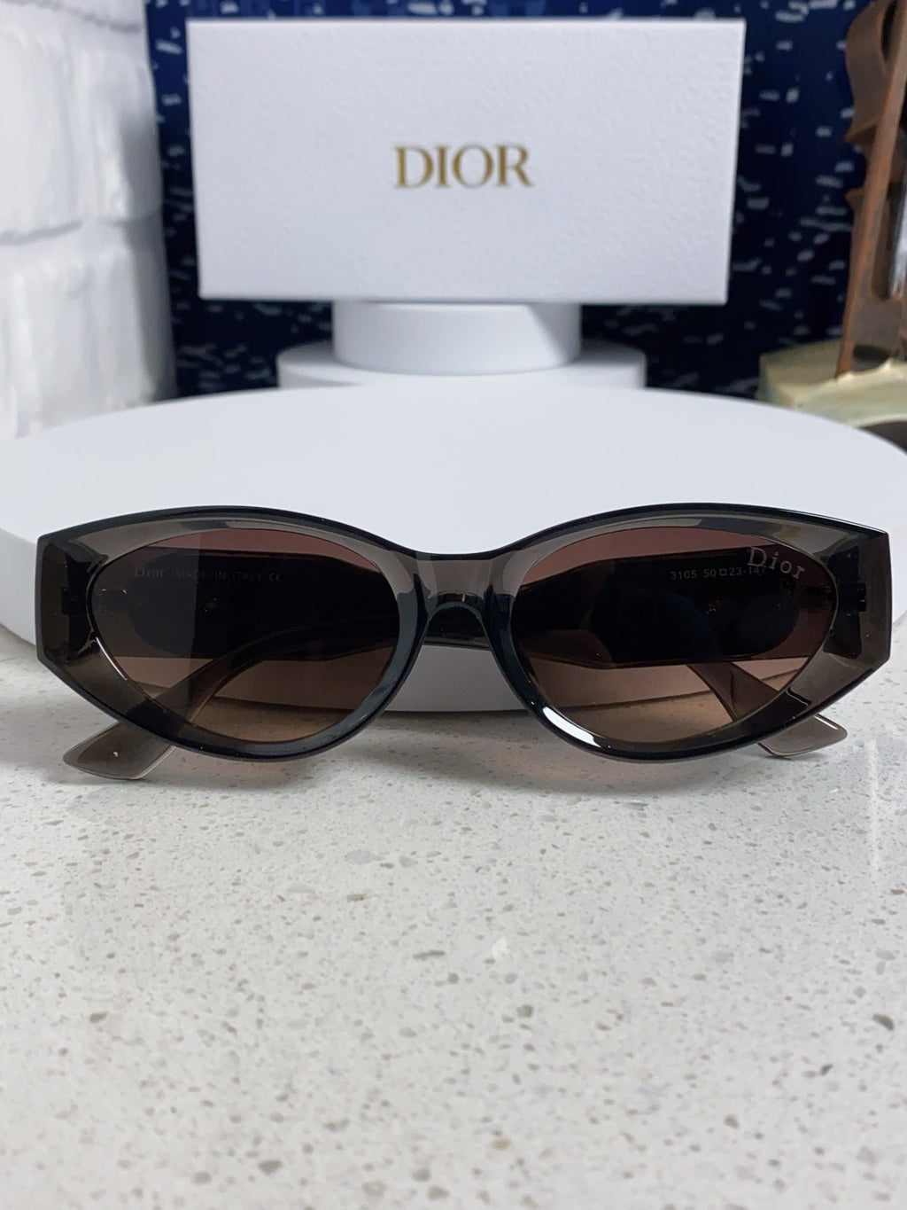 DIOR MONTAIGNE SUNGLASSES 578112 IN BROWN ACETATE