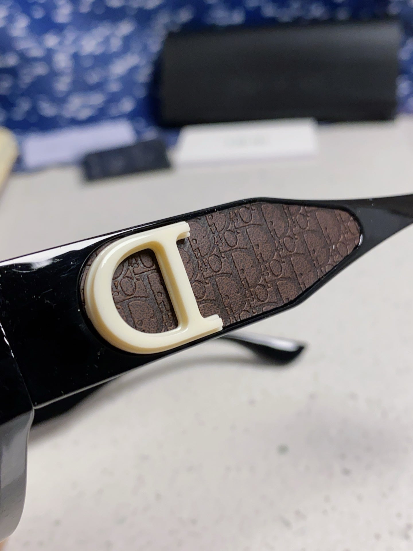 DIOR MONTAIGNE SUNGLASSES 578115 IN BLACK ACETATE