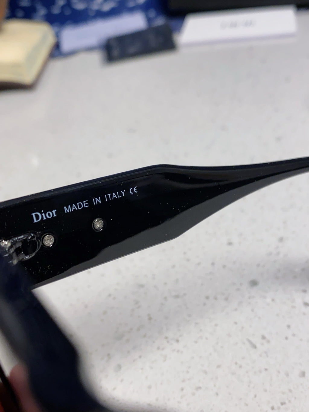 DIOR MONTAIGNE SUNGLASSES 578115 IN BLACK ACETATE