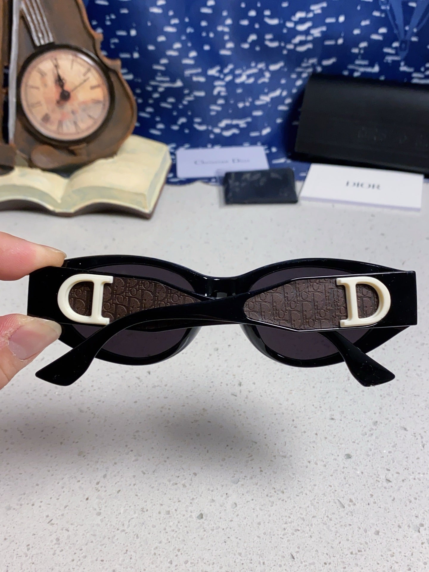 DIOR MONTAIGNE SUNGLASSES 578115 IN BLACK ACETATE