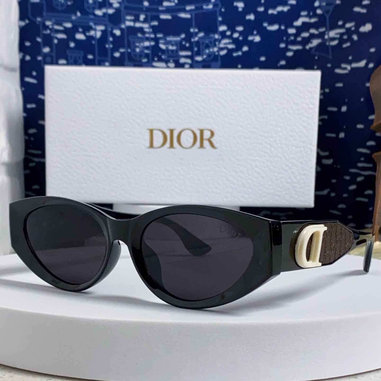 DIOR MONTAIGNE SUNGLASSES 578115 IN BLACK ACETATE