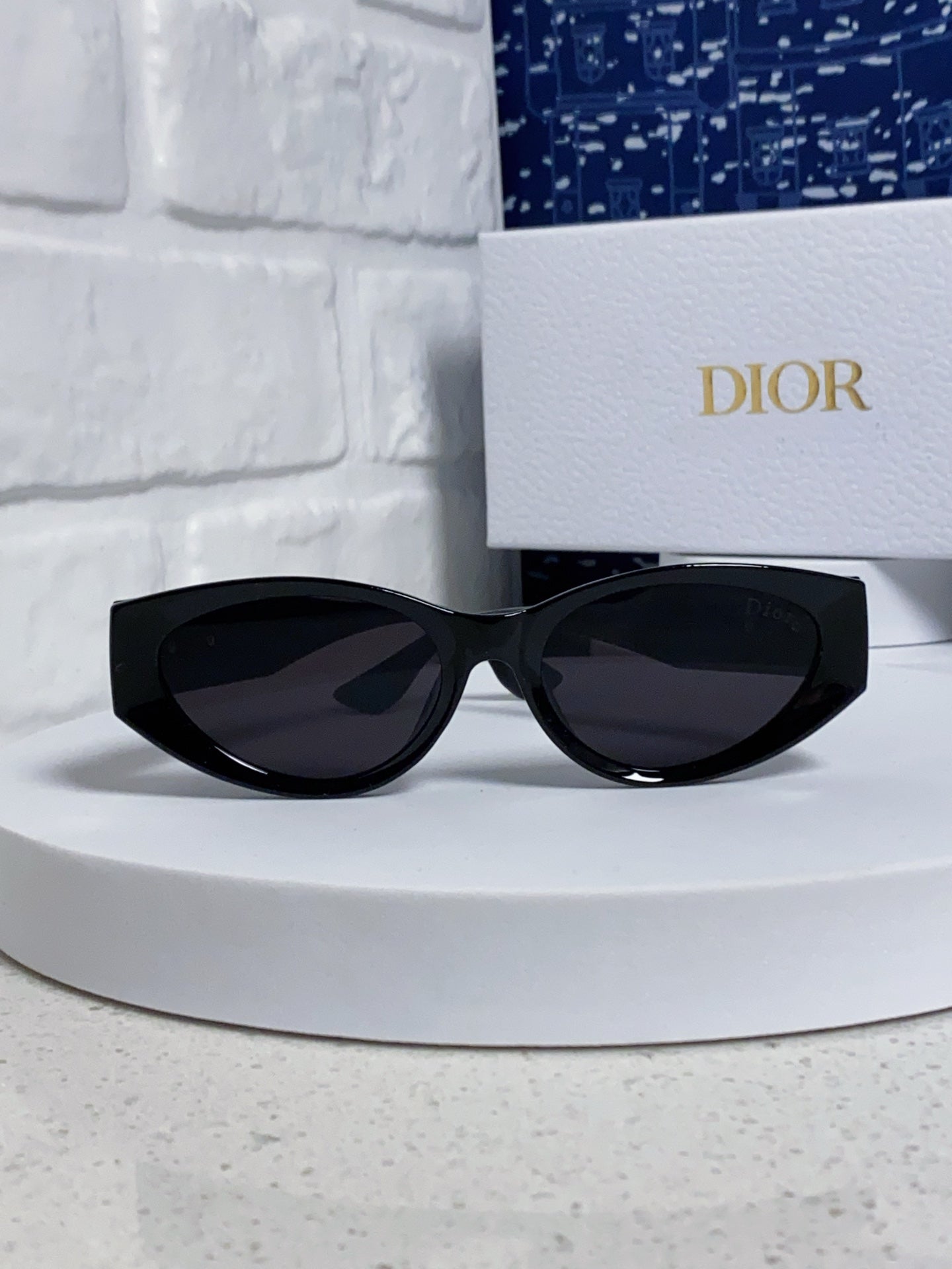 DIOR MONTAIGNE SUNGLASSES 578115 IN BLACK ACETATE