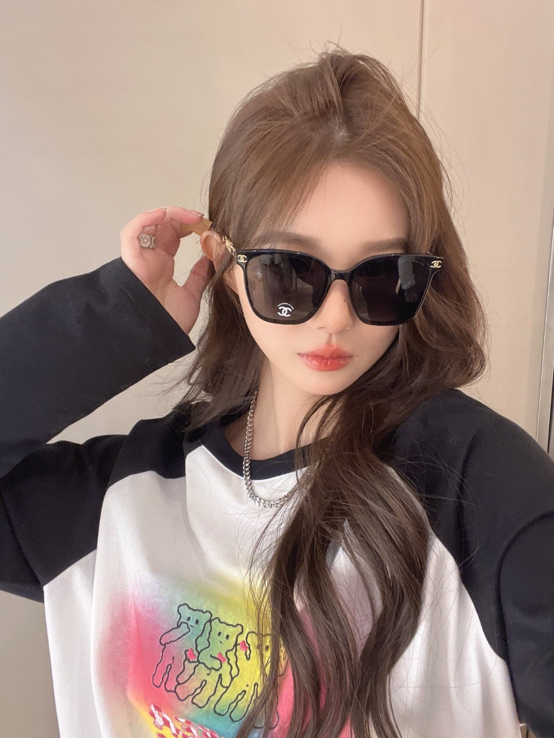 CHANEL SQUARE SUNGLASSES 632033 IN BLACK ACETATE BLACK LENSES