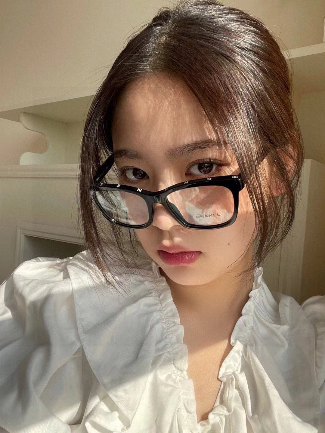 CHANEL SQUARE SUNGLASSES 3392 IN BLACK ACETATE CLEAR LENSES