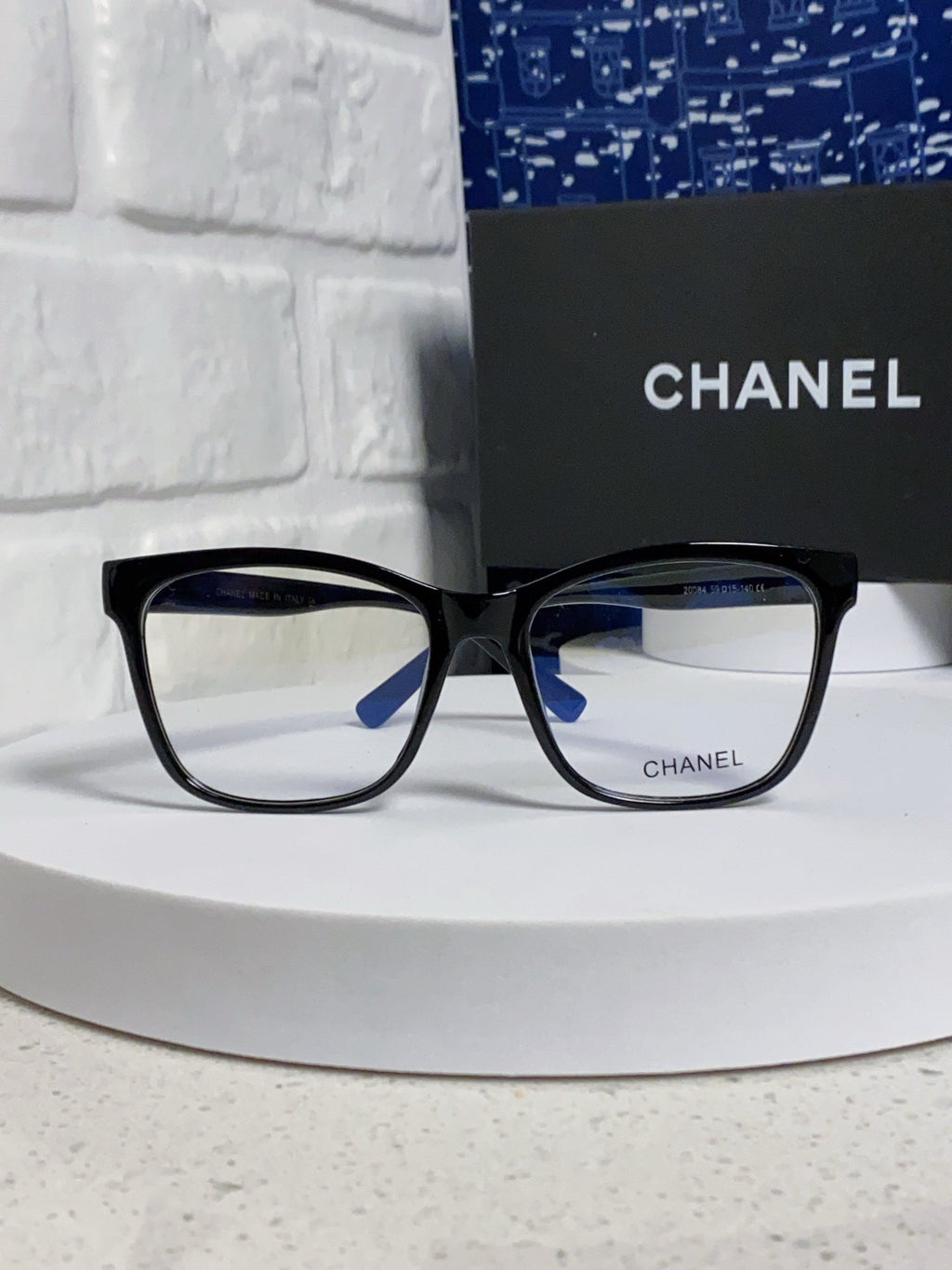 CHANEL SQUARE SUNGLASSES 3392 IN BLACK ACETATE CLEAR LENSES
