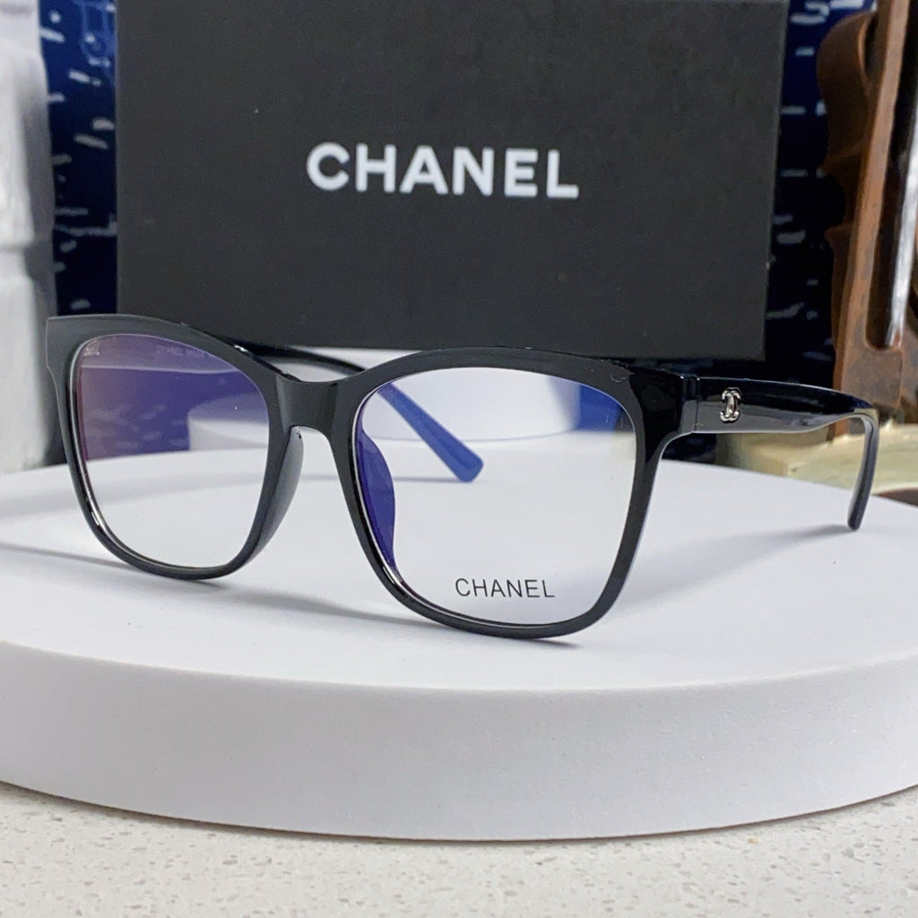 CHANEL SQUARE SUNGLASSES 3392 IN BLACK ACETATE CLEAR LENSES
